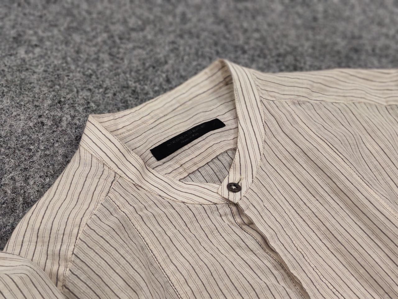 Messagerie Mesagerie Design Cotton Striped beige button Men's Shirt Size US S / EU 44-46 / 1 - 16 Thumbnail