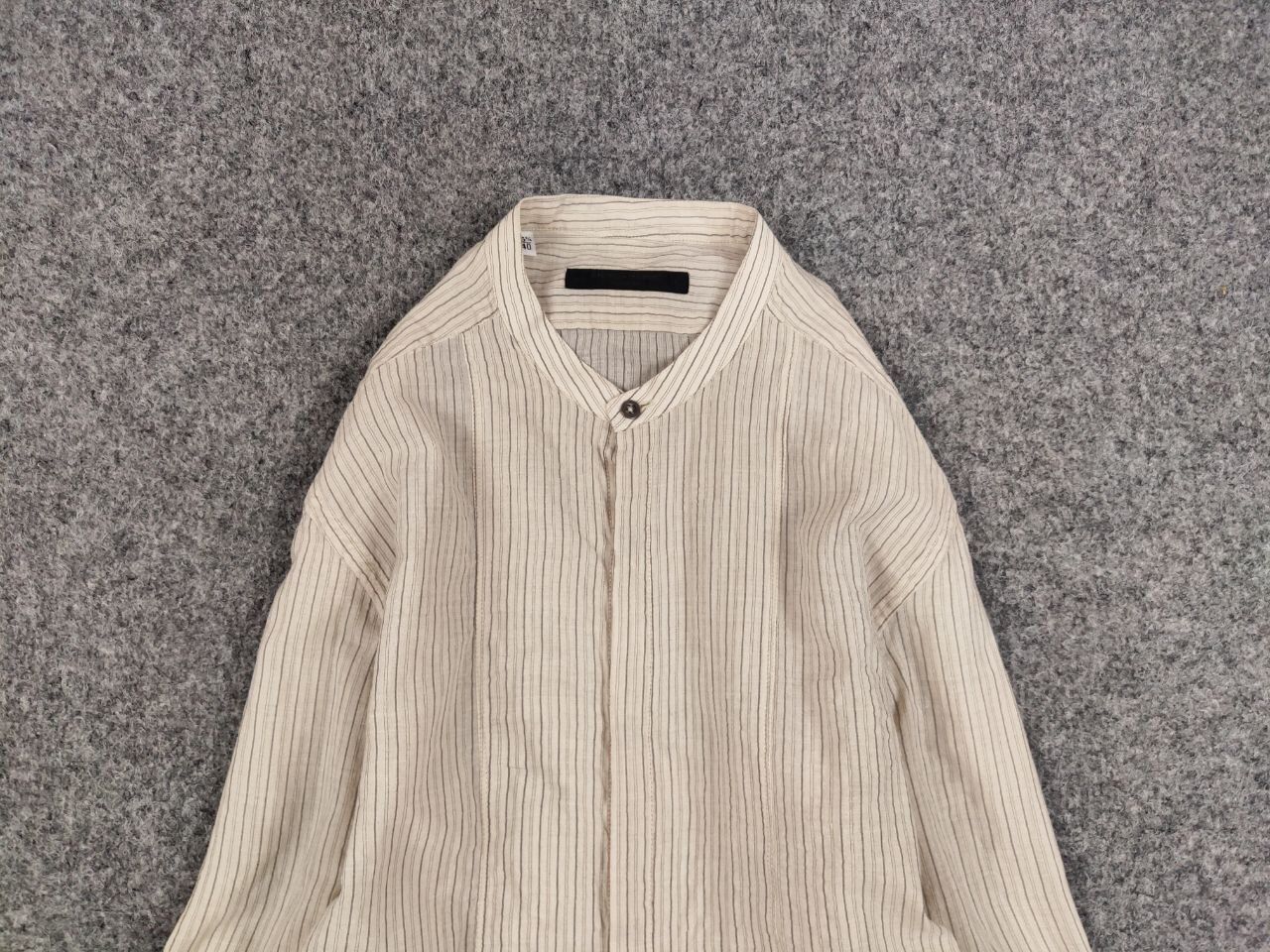 Messagerie Mesagerie Design Cotton Striped beige button Men's Shirt Size US S / EU 44-46 / 1 - 9 Thumbnail