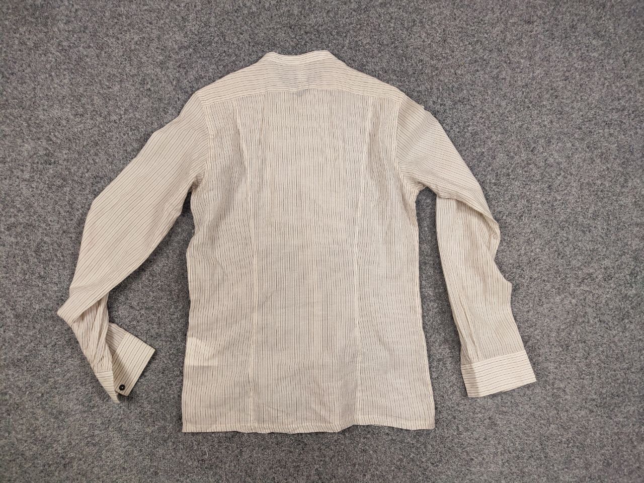 Messagerie Mesagerie Design Cotton Striped beige button Men's Shirt Size US S / EU 44-46 / 1 - 14 Thumbnail