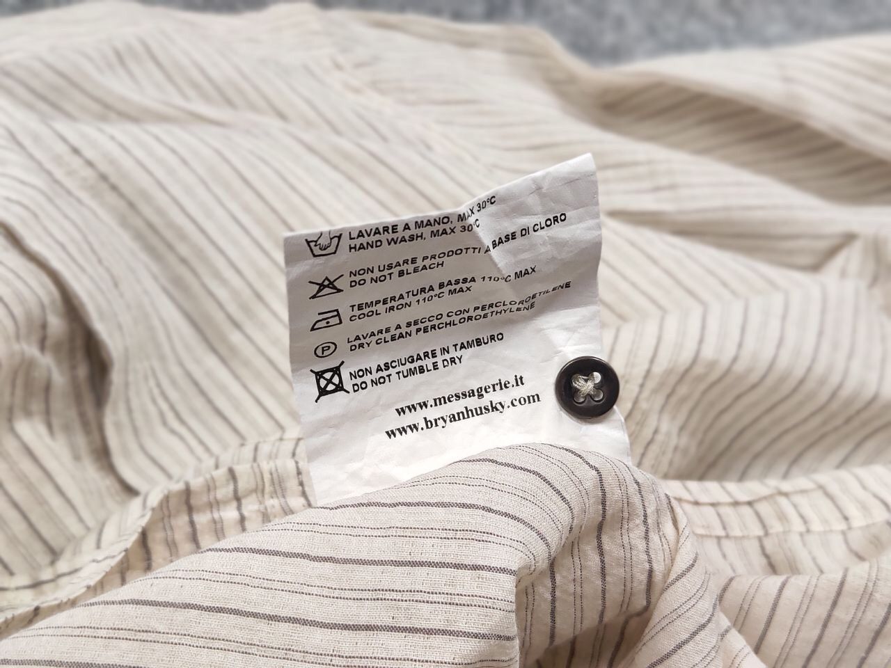 Messagerie Mesagerie Design Cotton Striped beige button Men's Shirt Size US S / EU 44-46 / 1 - 20 Thumbnail