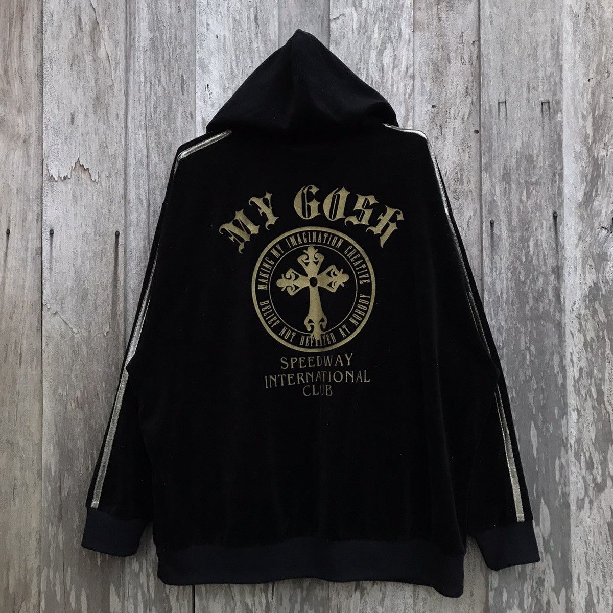 Japanese Brand × Vintage Speedway International Club Velvet Hoodie Big Logo Size US XXL / EU 58 / 5 - 1 Thumbnail