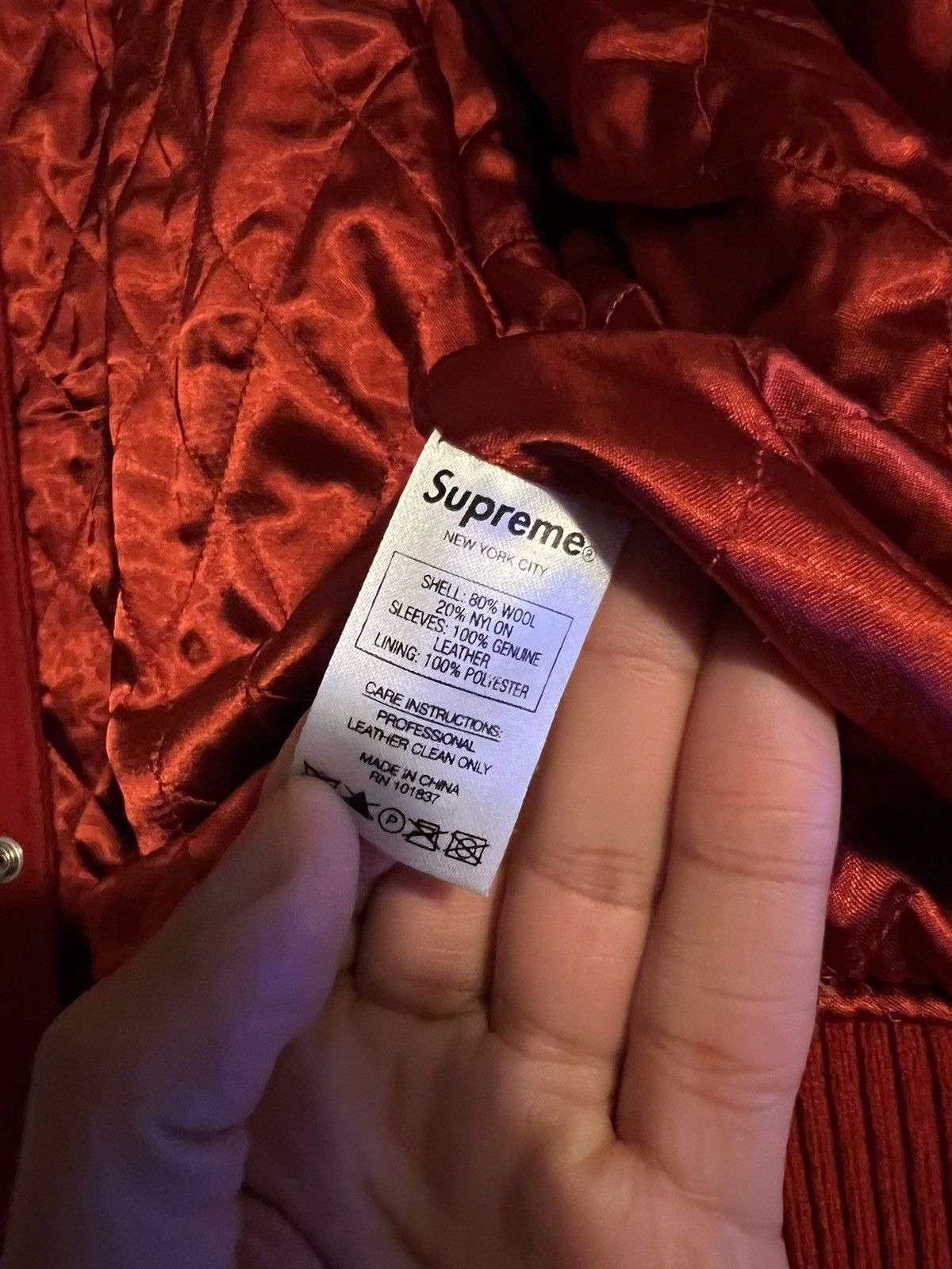 Supreme Supreme Team Varsity Jacket Red M Size US M / EU 48-50 / 2 - 3 Thumbnail