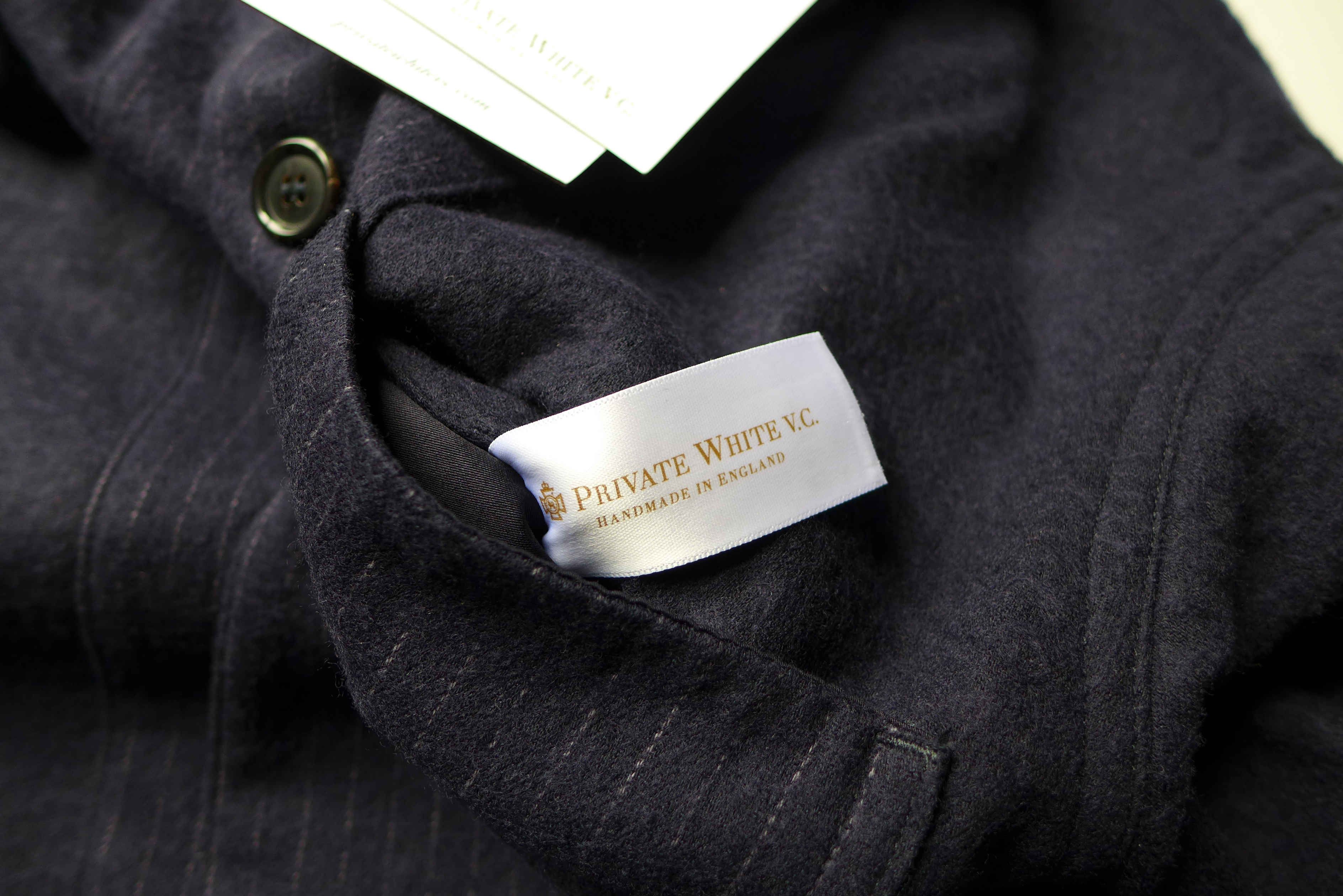 Private White V.C. Private White Waisted Wool Shacket - Navy / Navy Pinstripe Size US M / EU 48-50 / 2 - 20 Thumbnail
