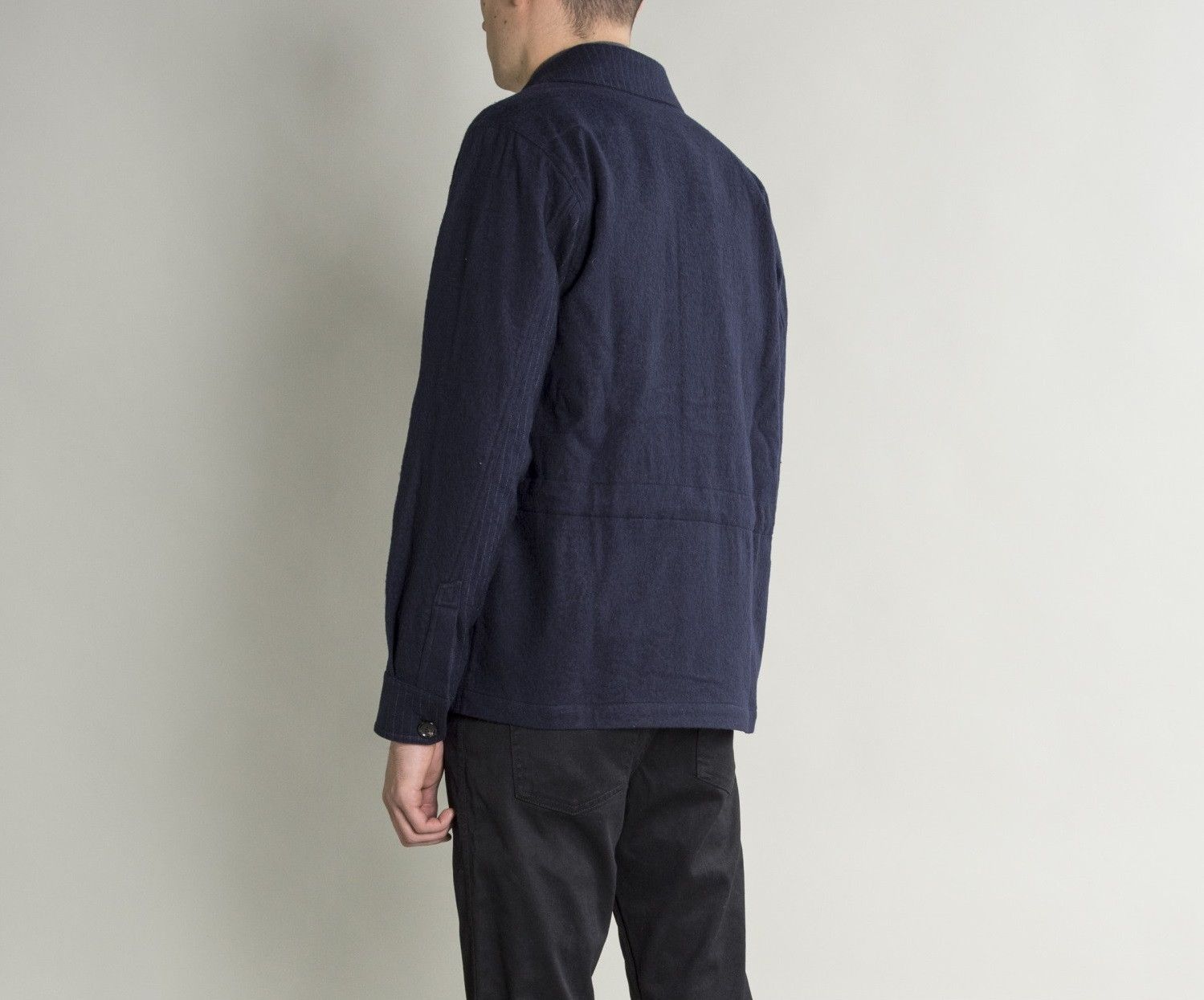 Private White V.C. Private White Waisted Wool Shacket - Navy / Navy Pinstripe Size US M / EU 48-50 / 2 - 11 Thumbnail