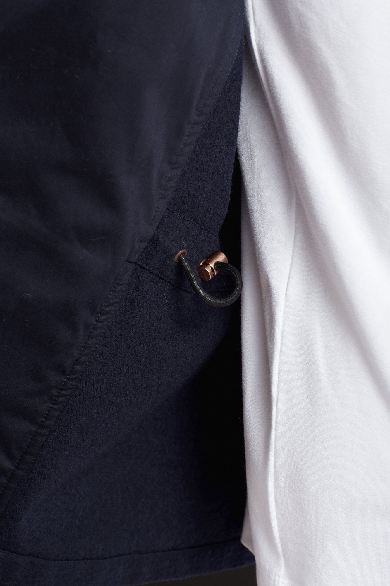 Private White V.C. Private White Waisted Wool Shacket - Navy / Navy Pinstripe Size US M / EU 48-50 / 2 - 7 Thumbnail