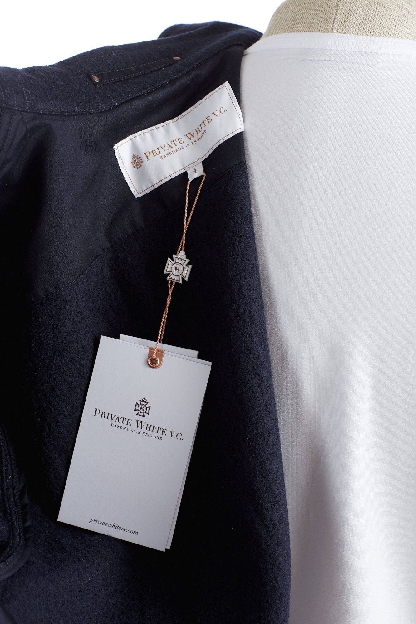 Private White V.C. Private White Waisted Wool Shacket - Navy / Navy Pinstripe Size US M / EU 48-50 / 2 - 8 Thumbnail