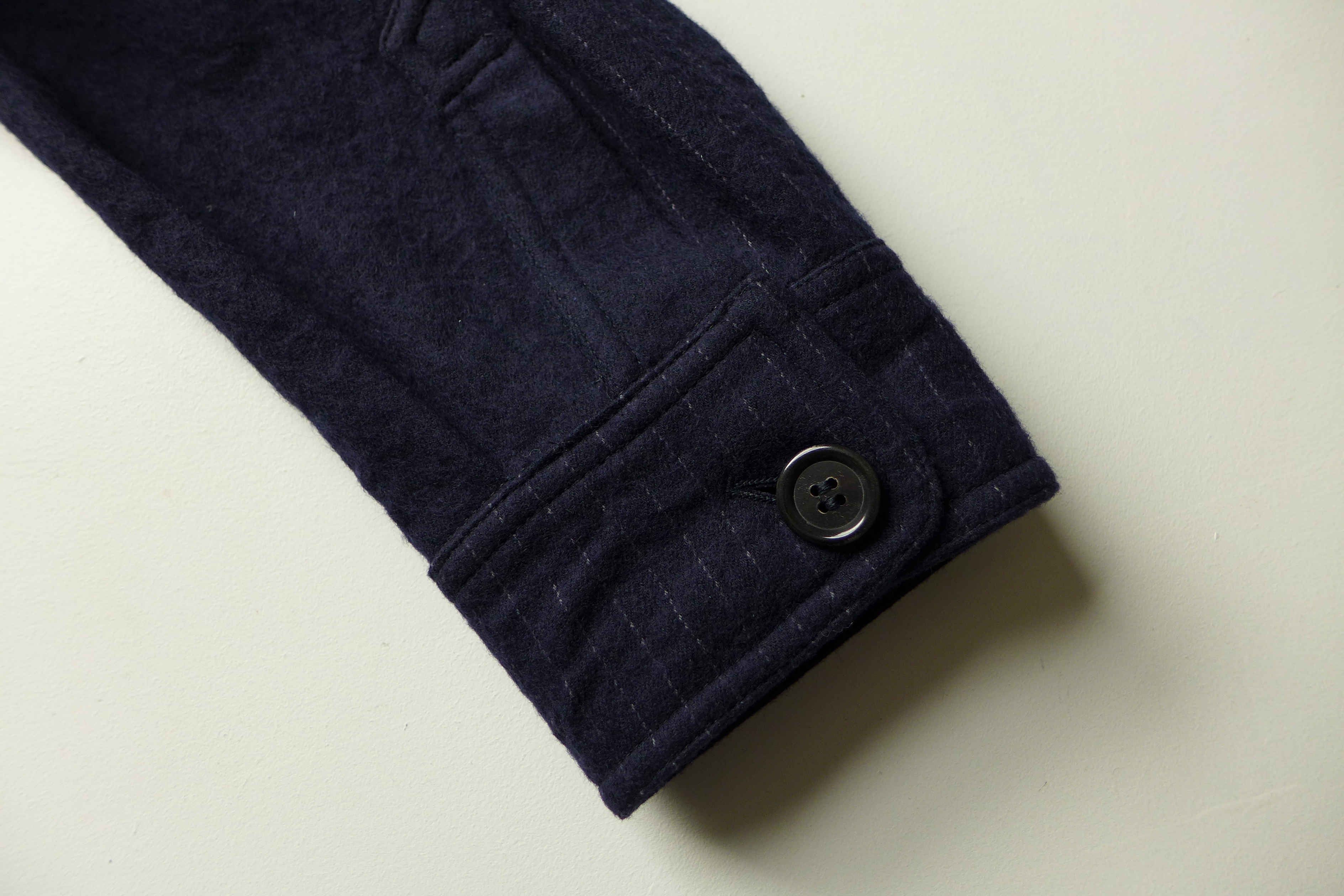 Private White V.C. Private White Waisted Wool Shacket - Navy / Navy Pinstripe Size US M / EU 48-50 / 2 - 18 Thumbnail