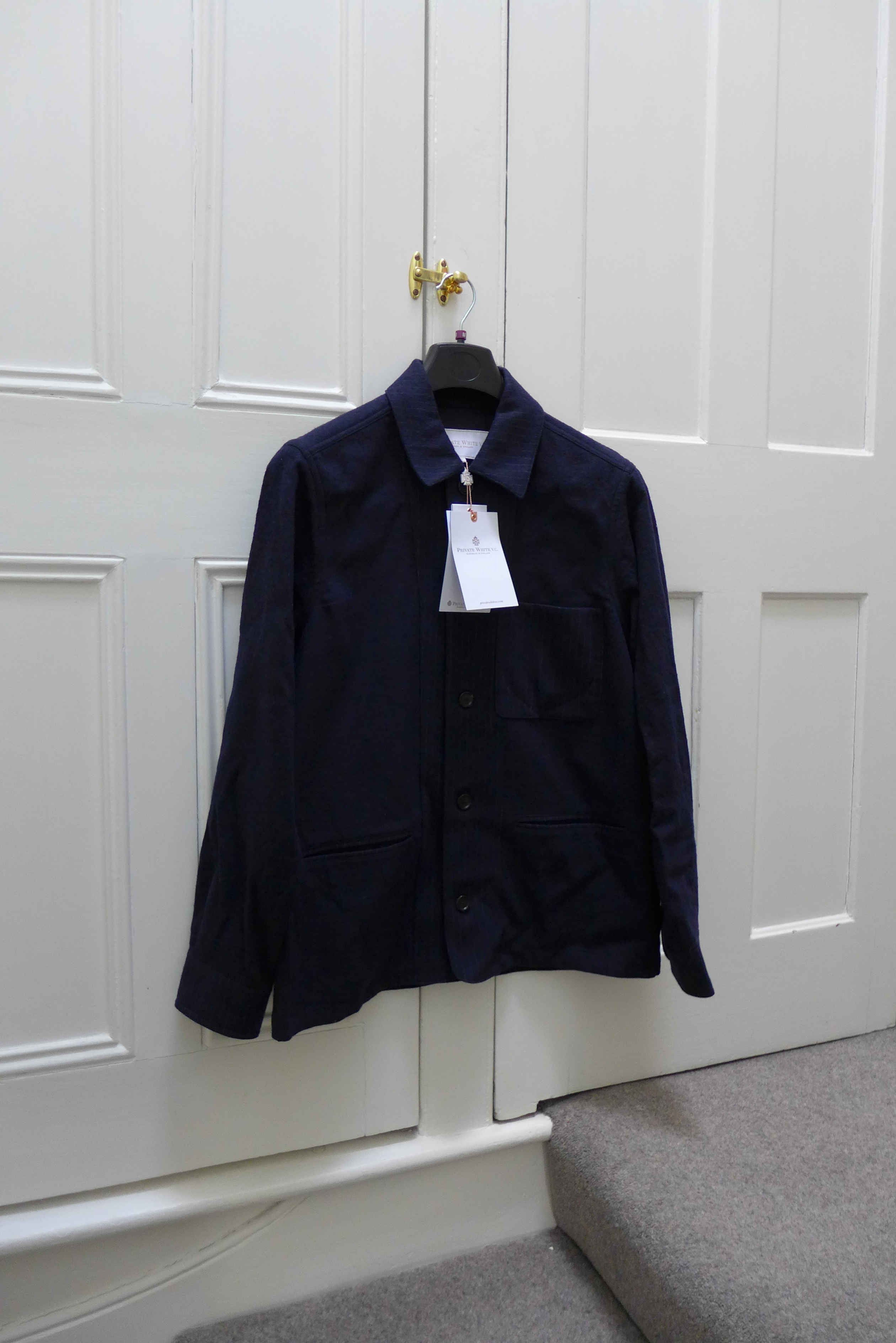 Private White V.C. Private White Waisted Wool Shacket - Navy / Navy Pinstripe Size US M / EU 48-50 / 2 - 13 Thumbnail