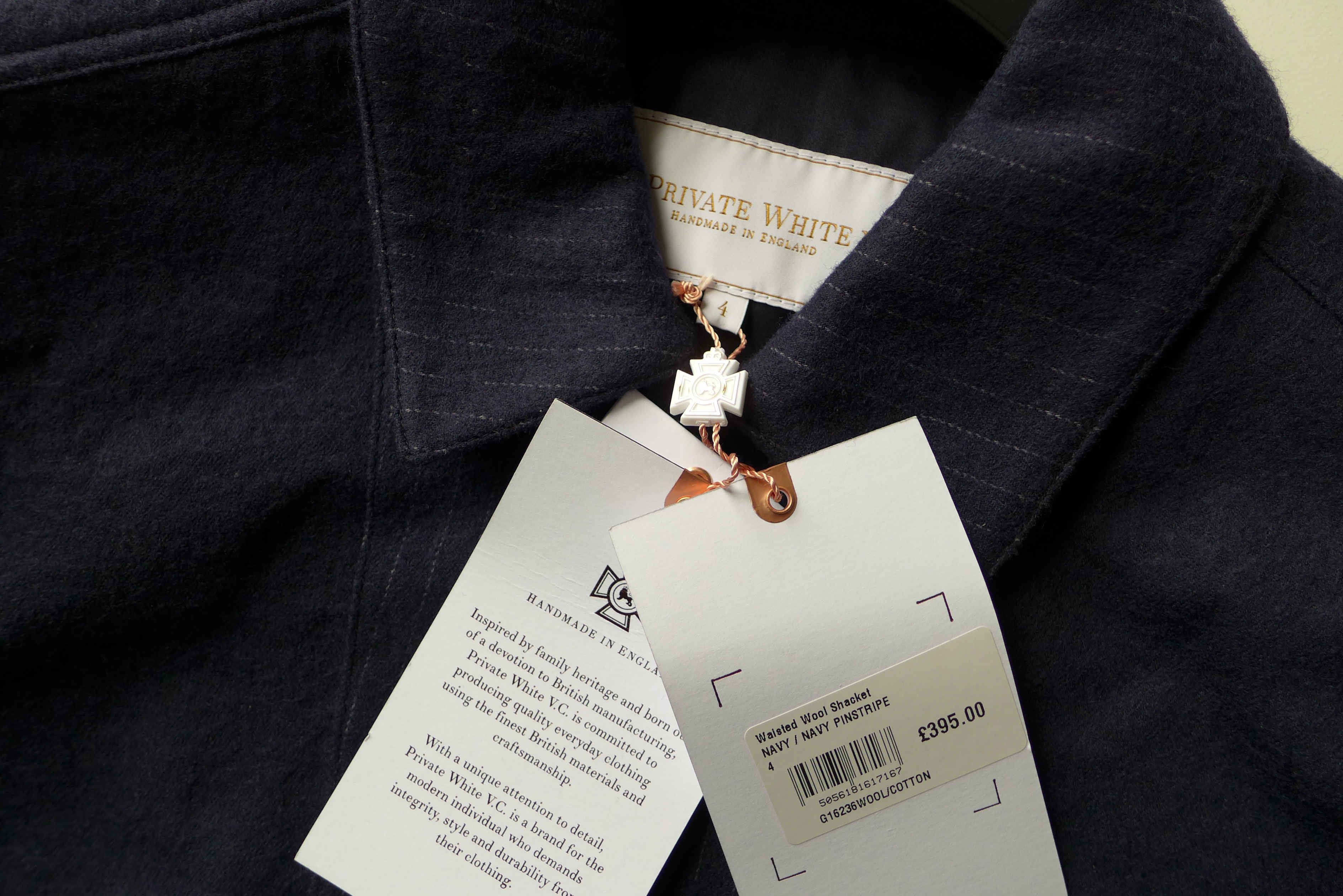 Private White V.C. Private White Waisted Wool Shacket - Navy / Navy Pinstripe Size US M / EU 48-50 / 2 - 17 Thumbnail