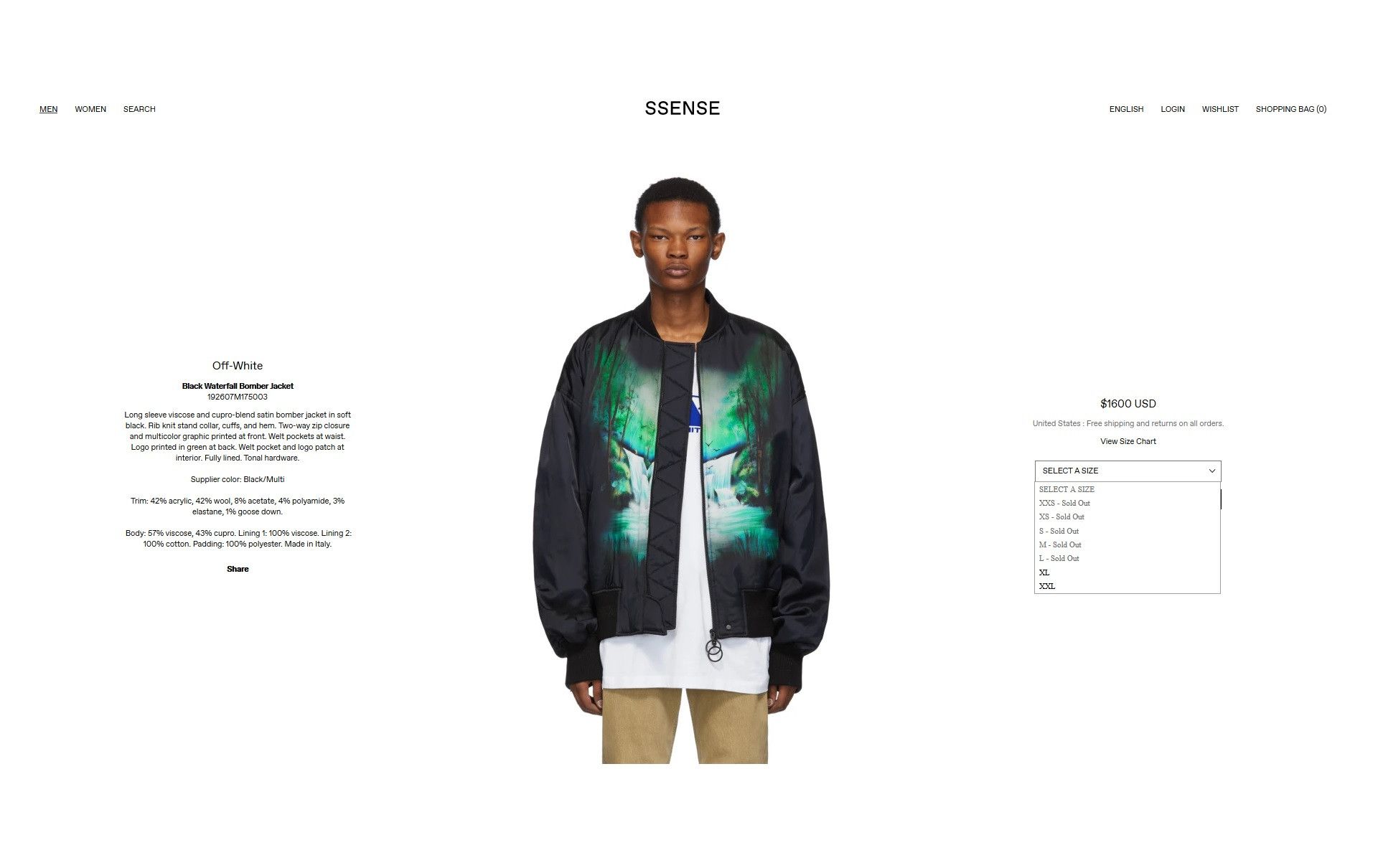 Off-White Off-White Black Waterfall Bomber Jacket Size US S / EU 44-46 / 1 - 7 Thumbnail