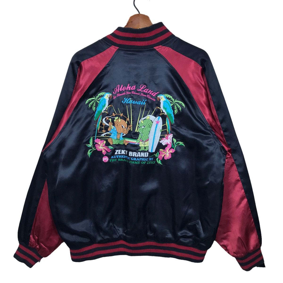 Japanese Brand Vintage Aloha Land Hawaii Sukajan Souvenir Jacket Embroidery Size US L / EU 52-54 / 3 - 1 Thumbnail