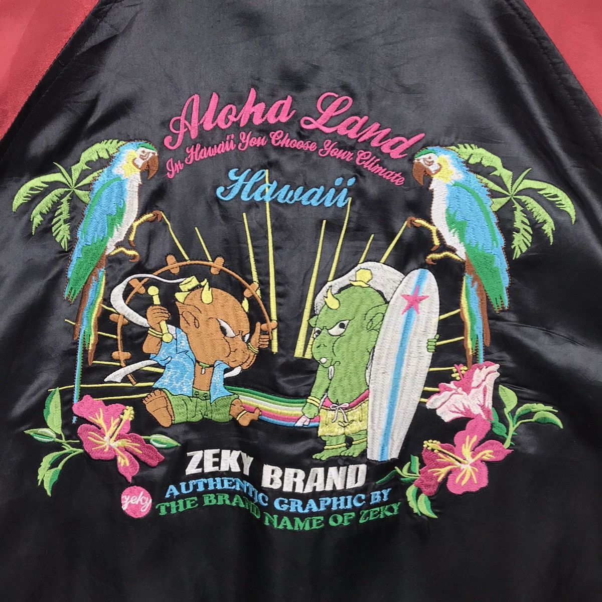 Japanese Brand Vintage Aloha Land Hawaii Sukajan Souvenir Jacket Embroidery Size US L / EU 52-54 / 3 - 4 Thumbnail