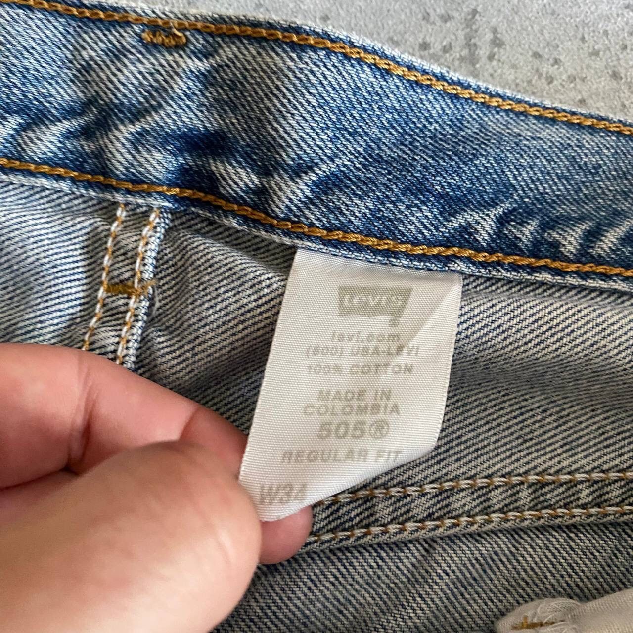 Levi's × Levi's Vintage Clothing × Vintage 90s Levi’s 505 Vintage Distressed Fabric Washed Blue Jeans Size US 34 / EU 50 - 9 Thumbnail