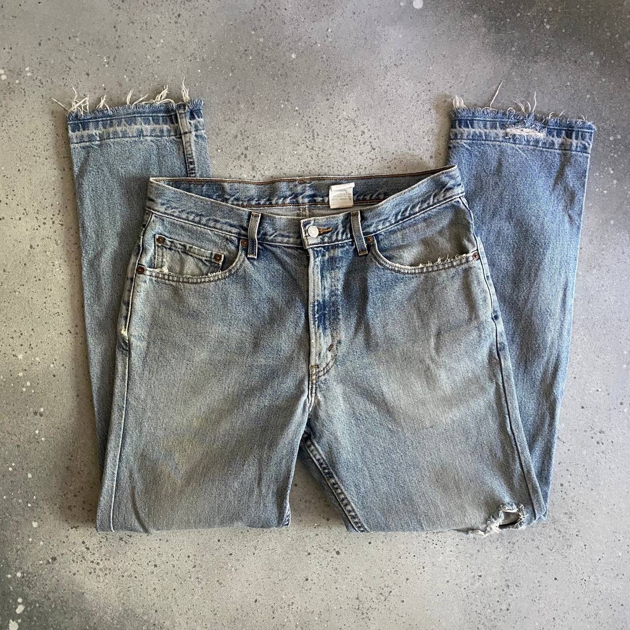 Levi's × Levi's Vintage Clothing × Vintage 90s Levi’s 505 Vintage Distressed Fabric Washed Blue Jeans Size US 34 / EU 50 - 2 Thumbnail