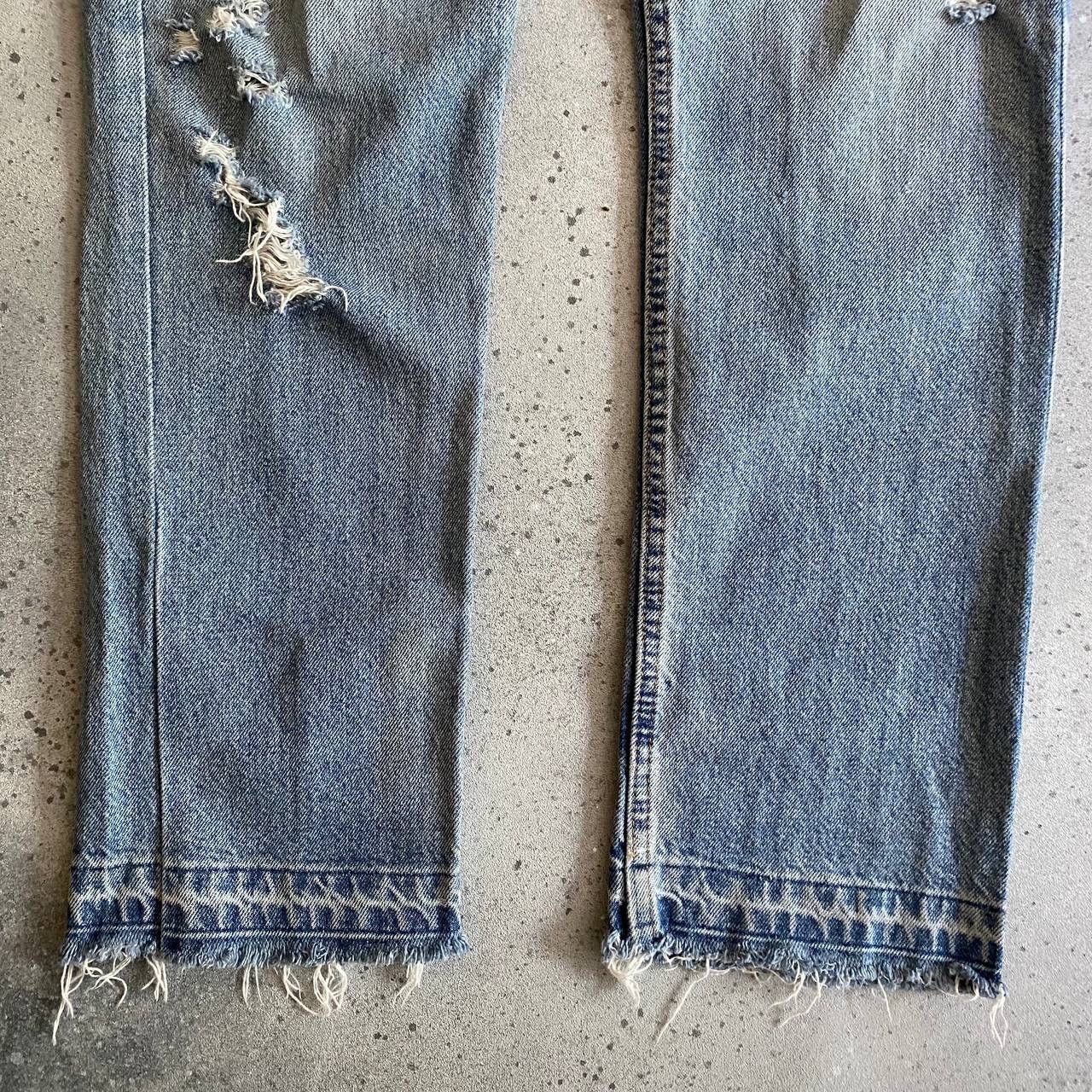 Levi's × Levi's Vintage Clothing × Vintage 90s Levi’s 505 Vintage Distressed Fabric Washed Blue Jeans Size US 34 / EU 50 - 7 Thumbnail