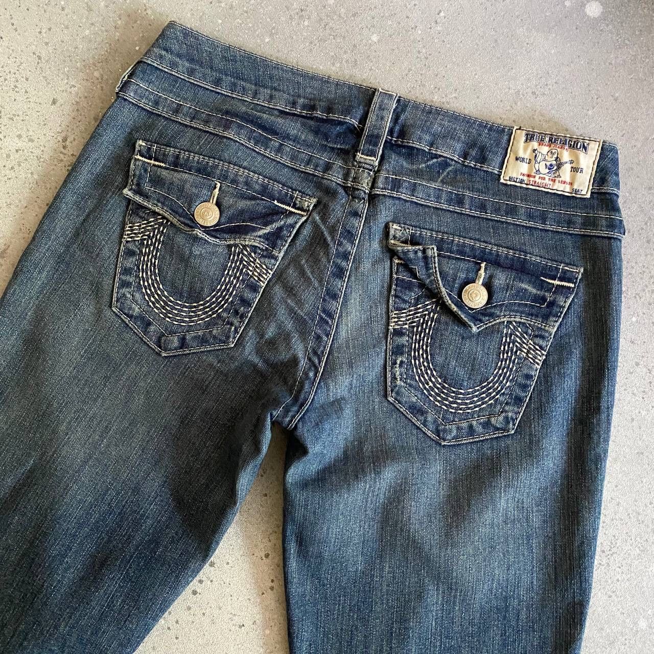 True Religion Vintage Blue Straight Denim Jeans