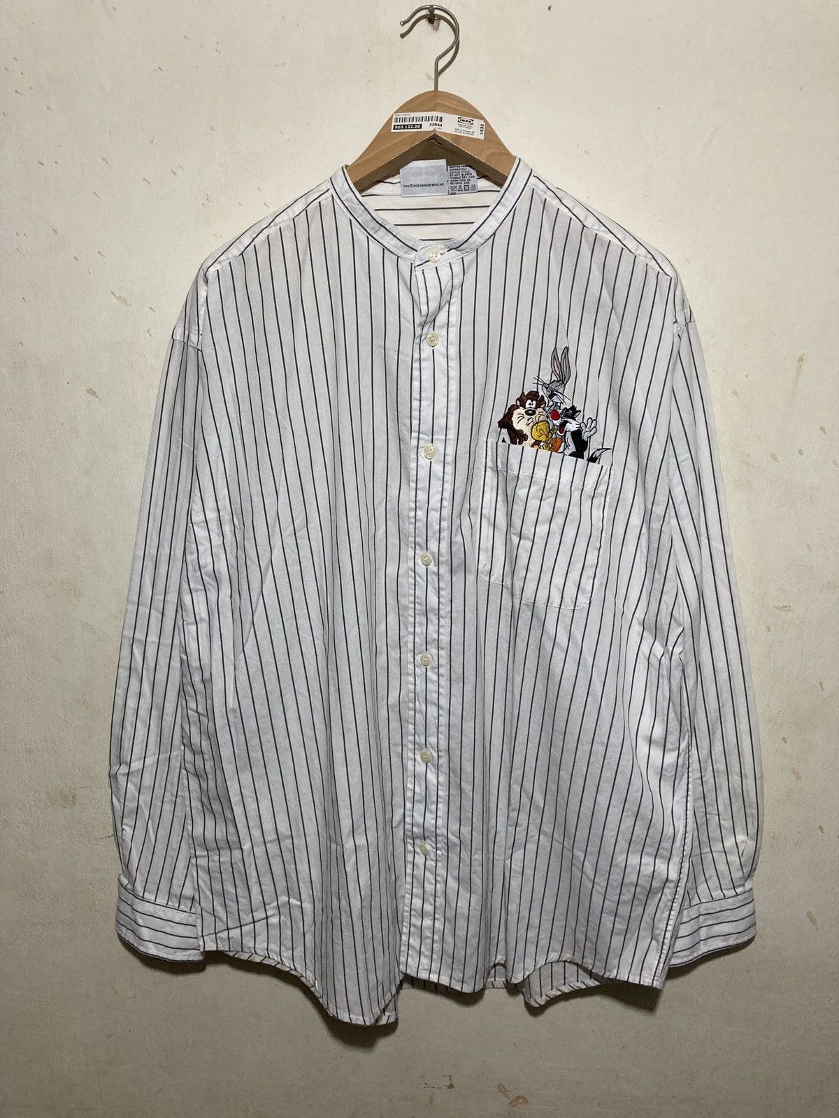 Cartoon Network × Vintage × Warner Bros Vintage 90s Looney Tunes Stripe Button Shirts Size US L / EU 52-54 / 3 - 2 Thumbnail