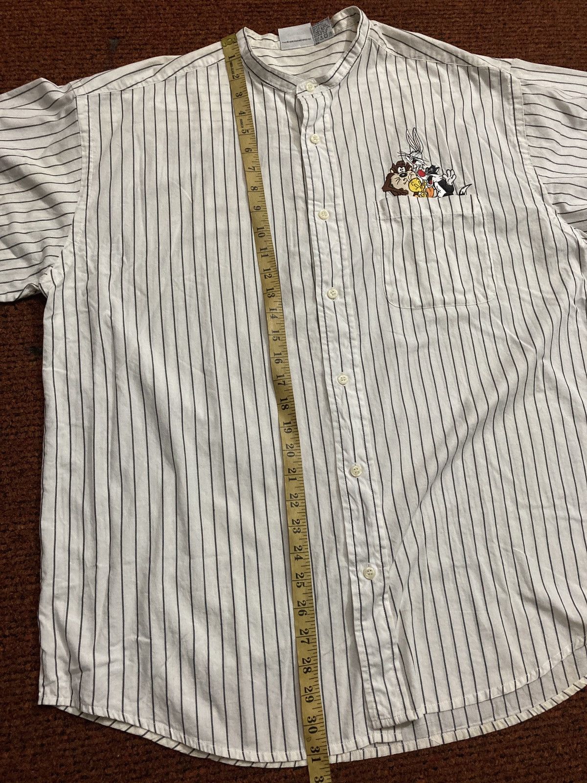 Cartoon Network × Vintage × Warner Bros Vintage 90s Looney Tunes Stripe Button Shirts Size US L / EU 52-54 / 3 - 9 Thumbnail
