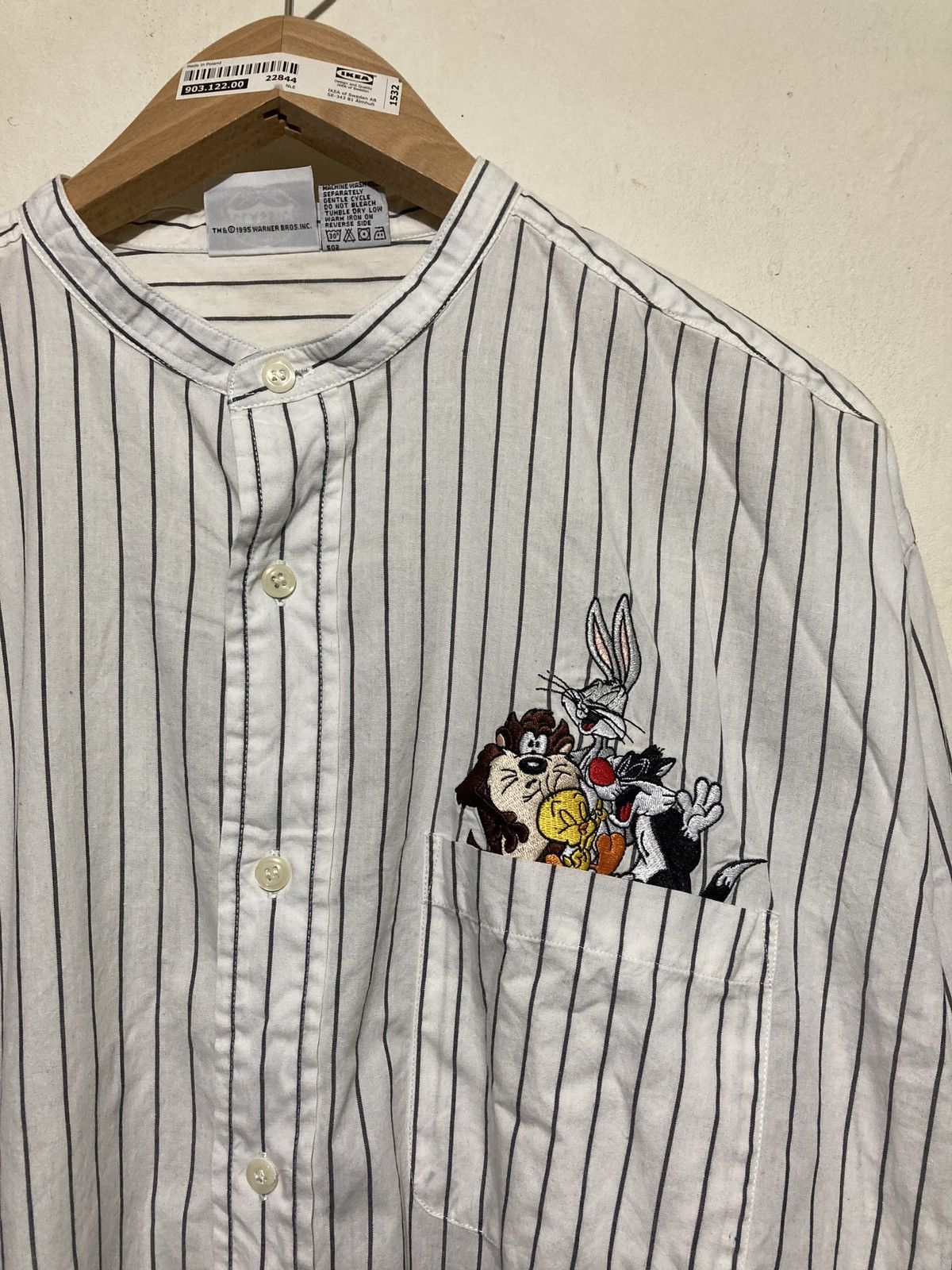 Cartoon Network × Vintage × Warner Bros Vintage 90s Looney Tunes Stripe Button Shirts Size US L / EU 52-54 / 3 - 3 Thumbnail