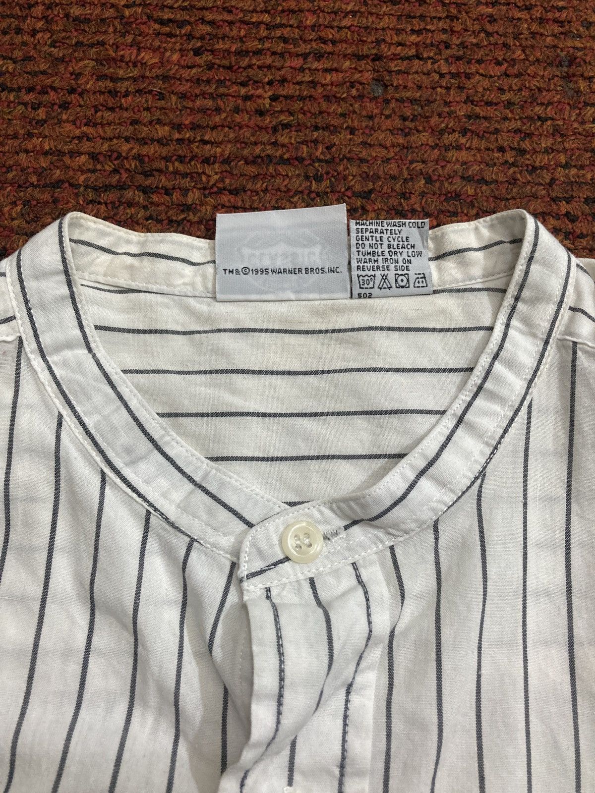 Cartoon Network × Vintage × Warner Bros Vintage 90s Looney Tunes Stripe Button Shirts Size US L / EU 52-54 / 3 - 5 Thumbnail