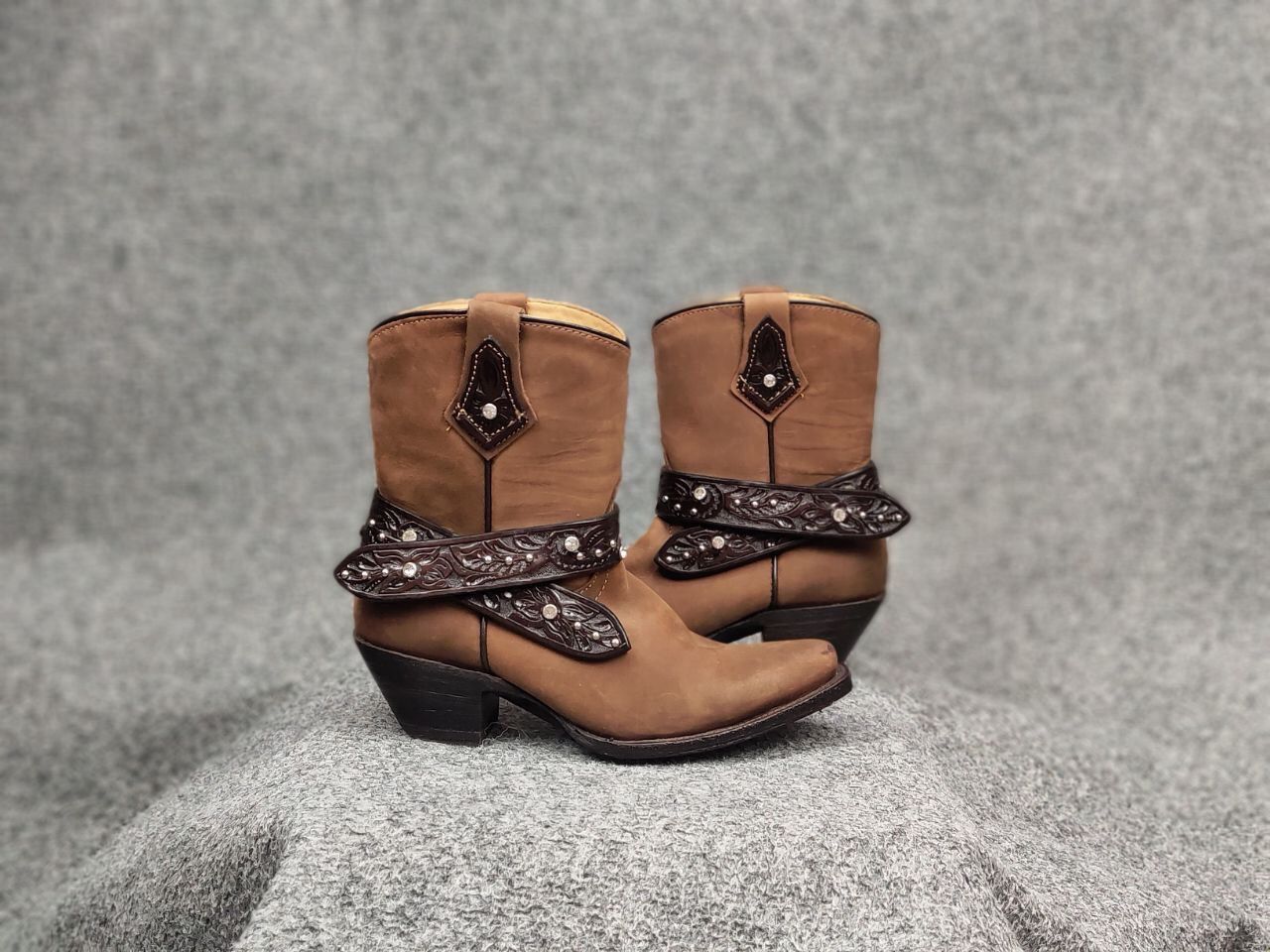 Stars & Stripes Stars & Stripes Western cowboy Leather Brown Ankle W's Boots Size US 7 / IT 37 - 13 Thumbnail