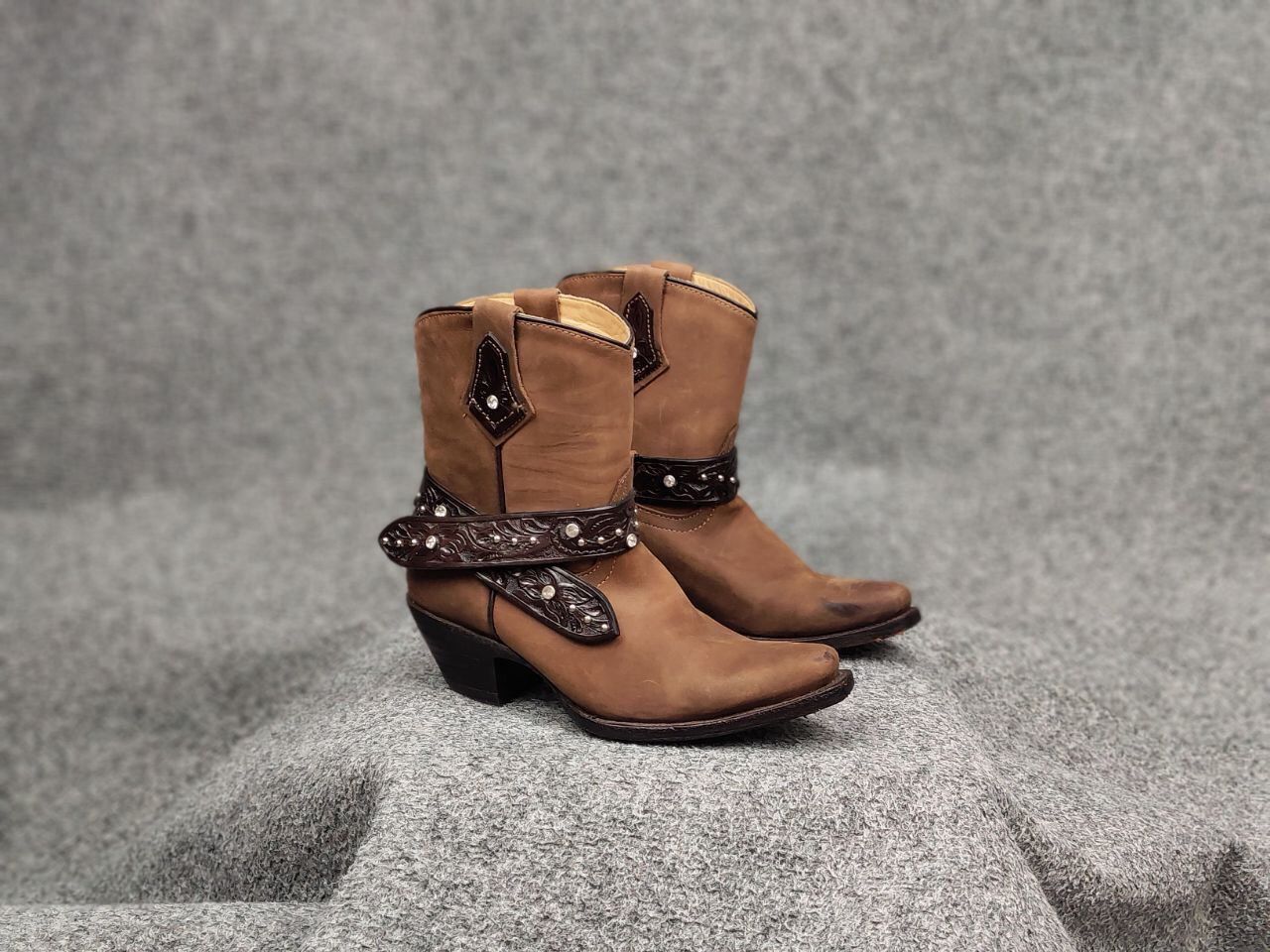 Stars & Stripes Stars & Stripes Western cowboy Leather Brown Ankle W's Boots Size US 7 / IT 37 - 2 Thumbnail