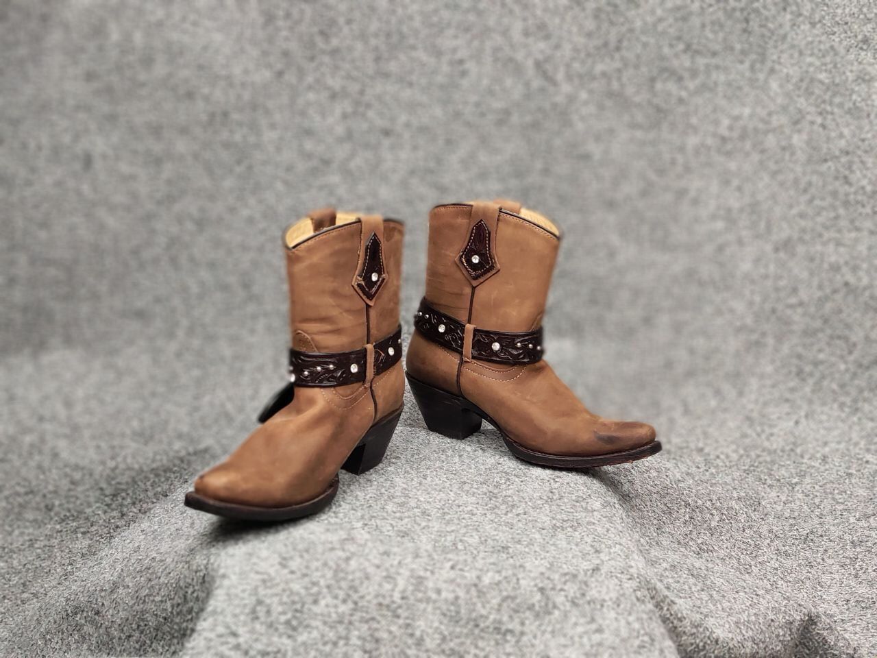 Stars & Stripes Stars & Stripes Western cowboy Leather Brown Ankle W's Boots Size US 7 / IT 37 - 11 Thumbnail