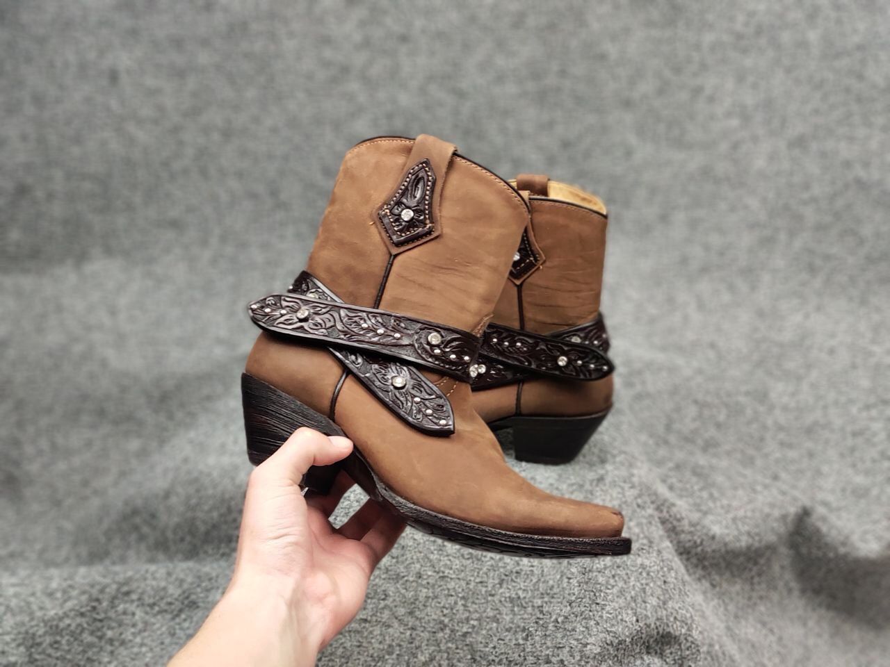 Stars & Stripes Stars & Stripes Western cowboy Leather Brown Ankle W's Boots Size US 7 / IT 37 - 22 Thumbnail