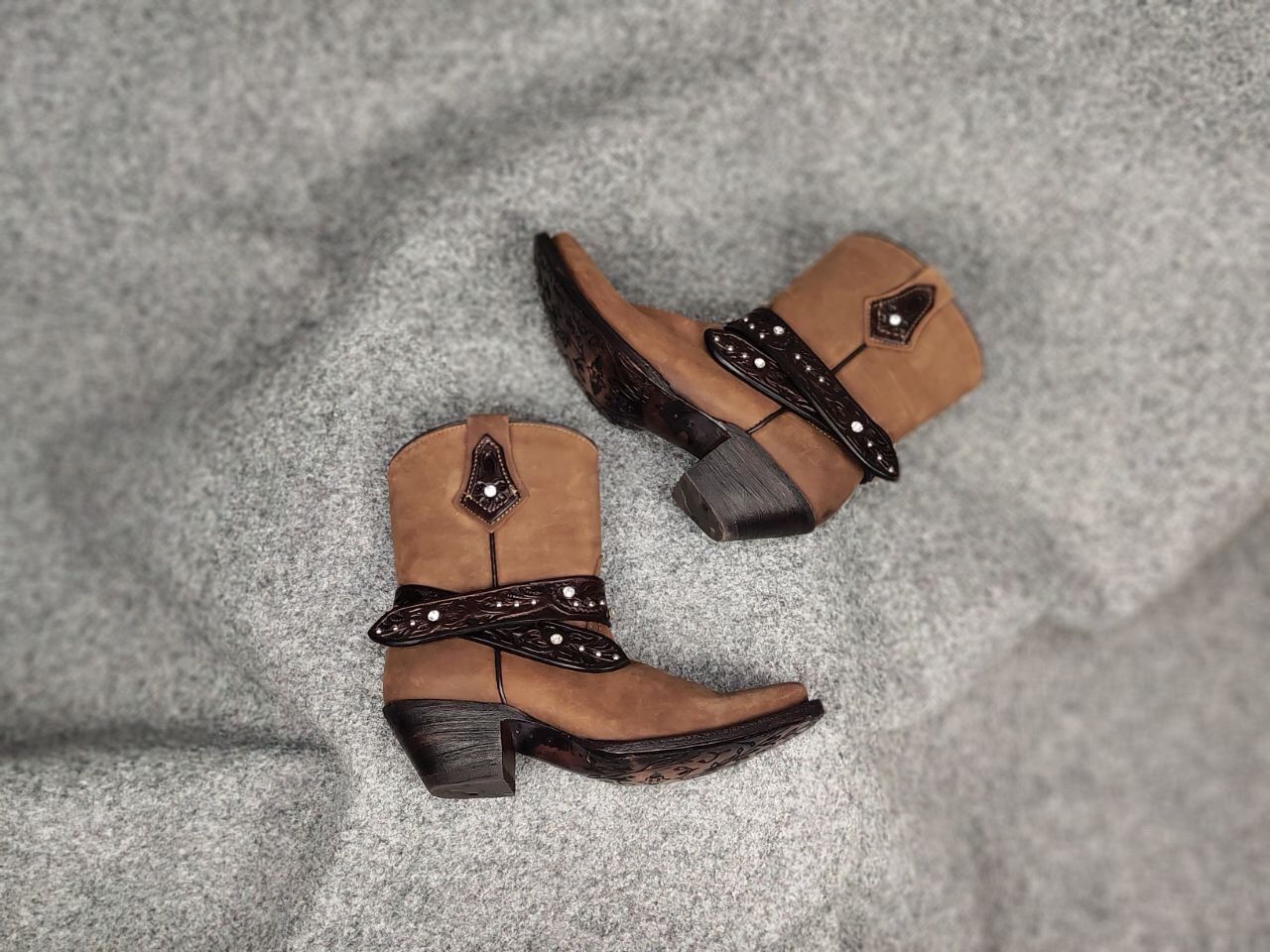 Stars & Stripes Stars & Stripes Western cowboy Leather Brown Ankle W's Boots Size US 7 / IT 37 - 14 Thumbnail