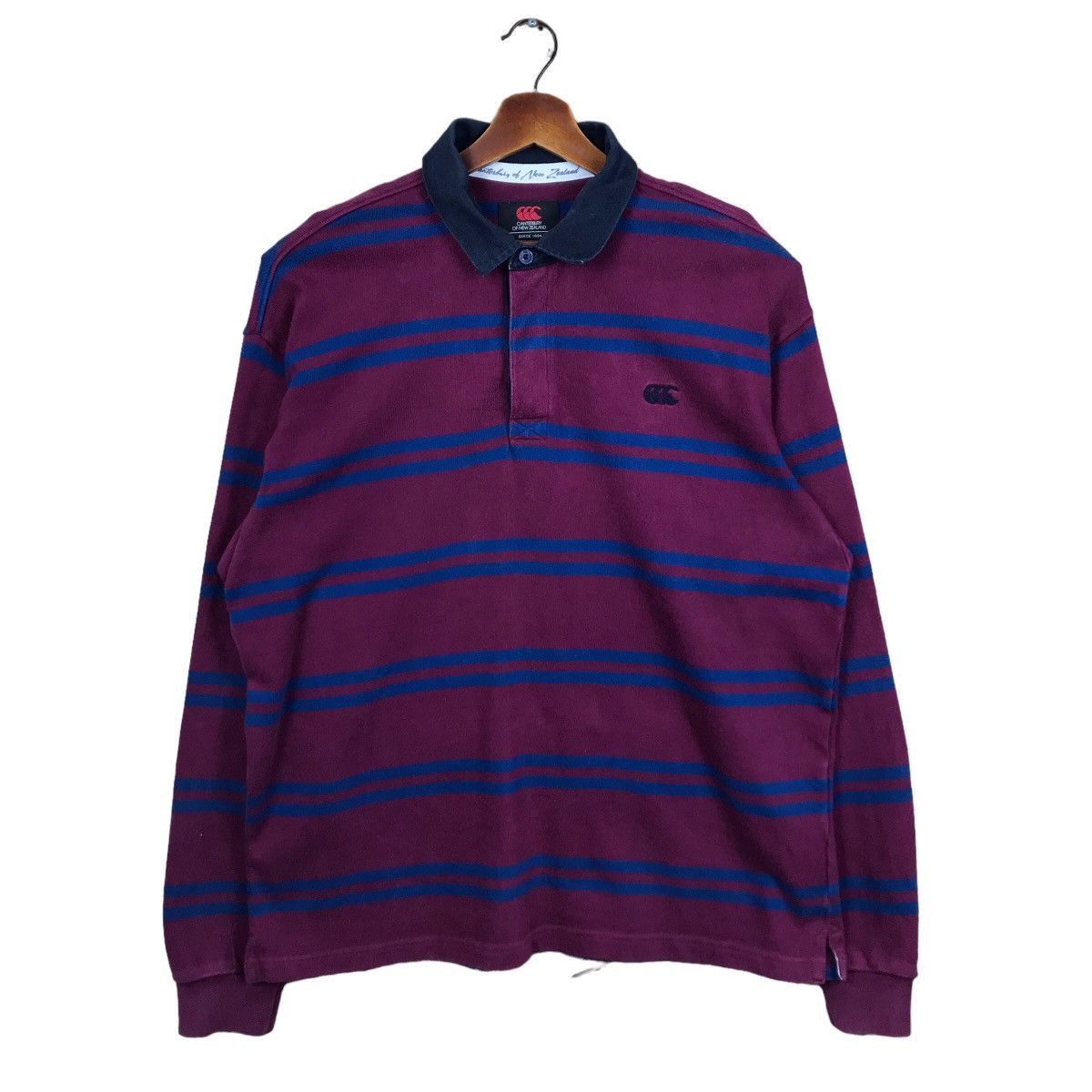 Canterbury Of New Zealand Long Sleeve Stripe Polo Shirt