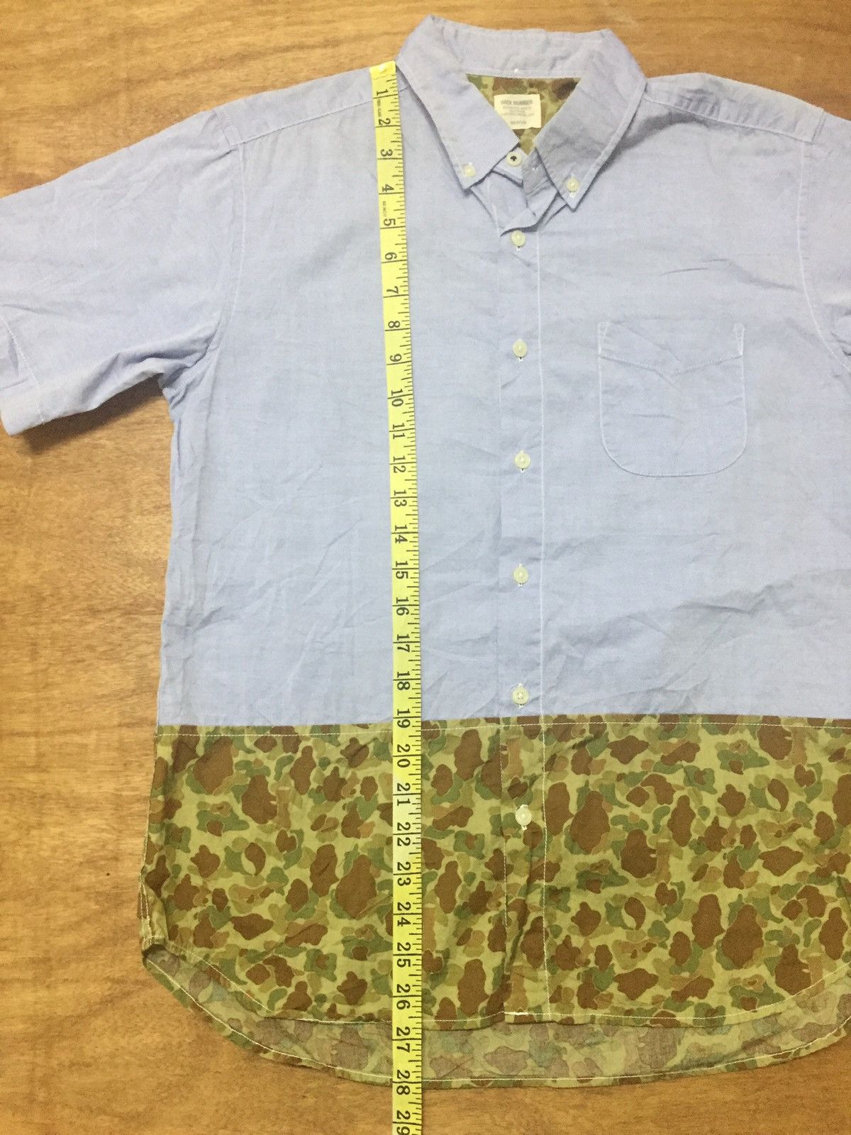 Japanese Brand Back Number Half Camo Button Down Shirt Size US M / EU 48-50 / 2 - 8 Thumbnail
