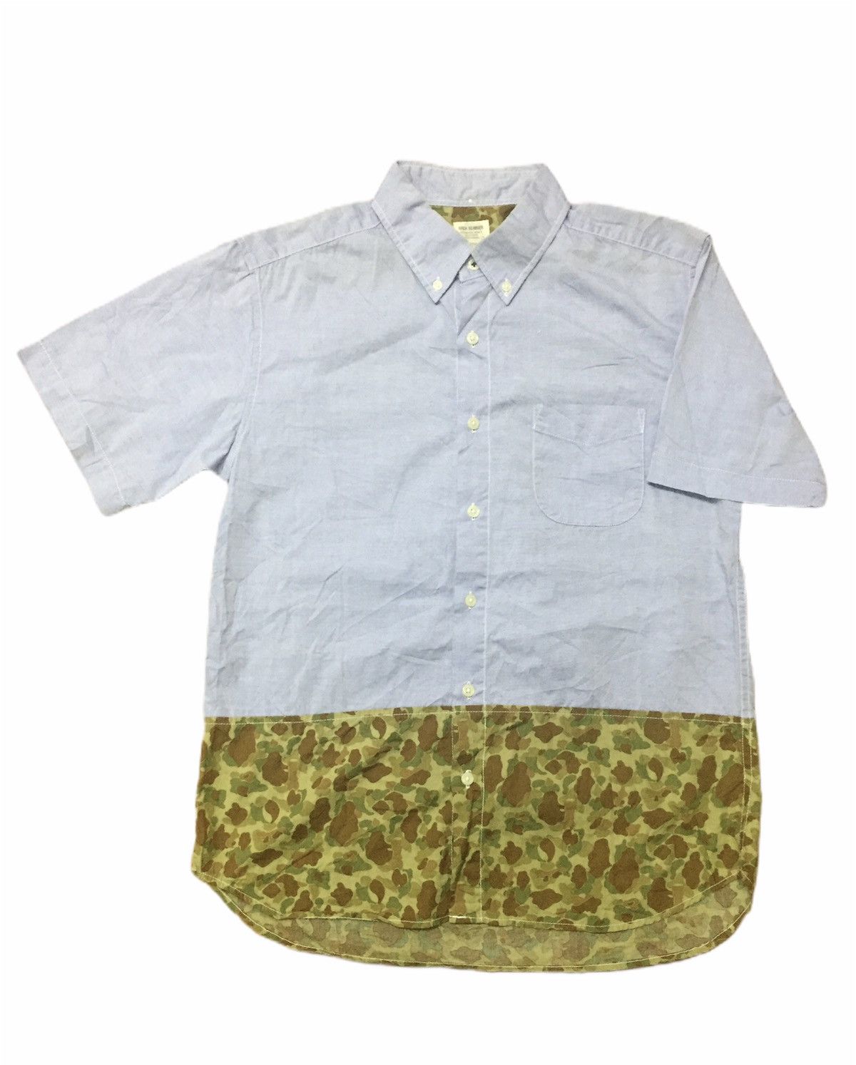 Japanese Brand Back Number Half Camo Button Down Shirt Size US M / EU 48-50 / 2 - 1 Thumbnail