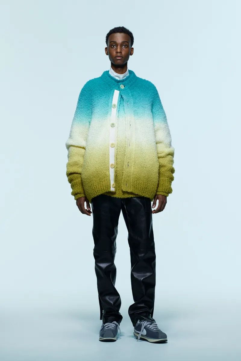 Sacai Kaws Jacquard cardigan | Grailed