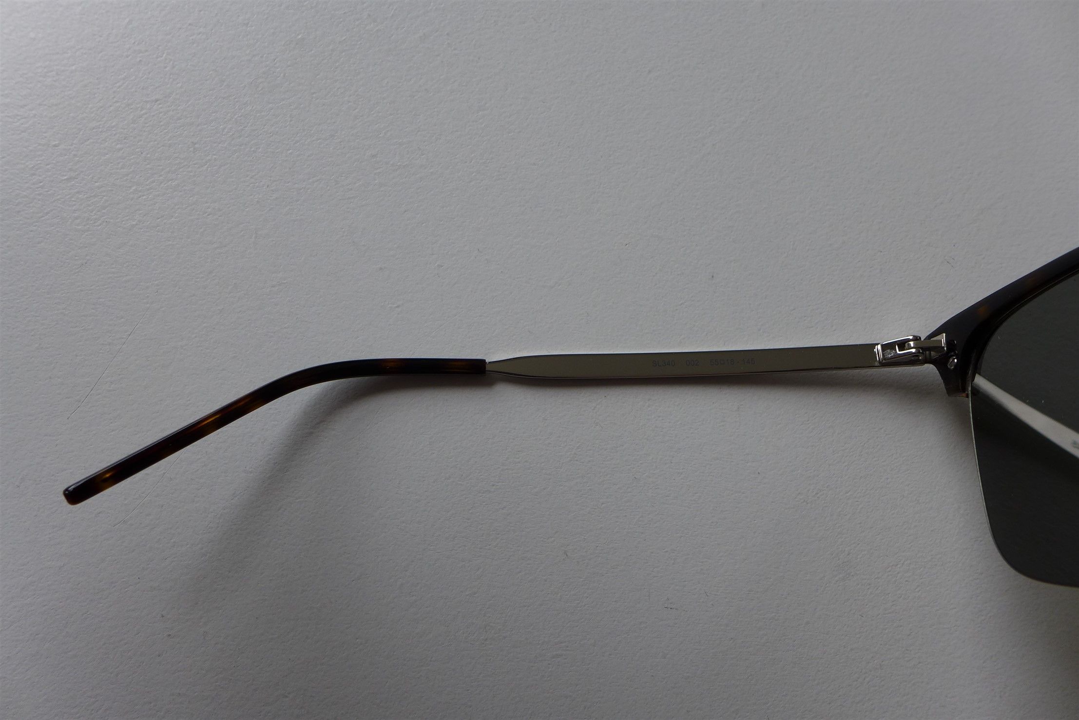 Saint Laurent Paris Saint Laurent SL 340 Half Rim Sunglasses - Tortoise Silver Size ONE SIZE - 12 Thumbnail