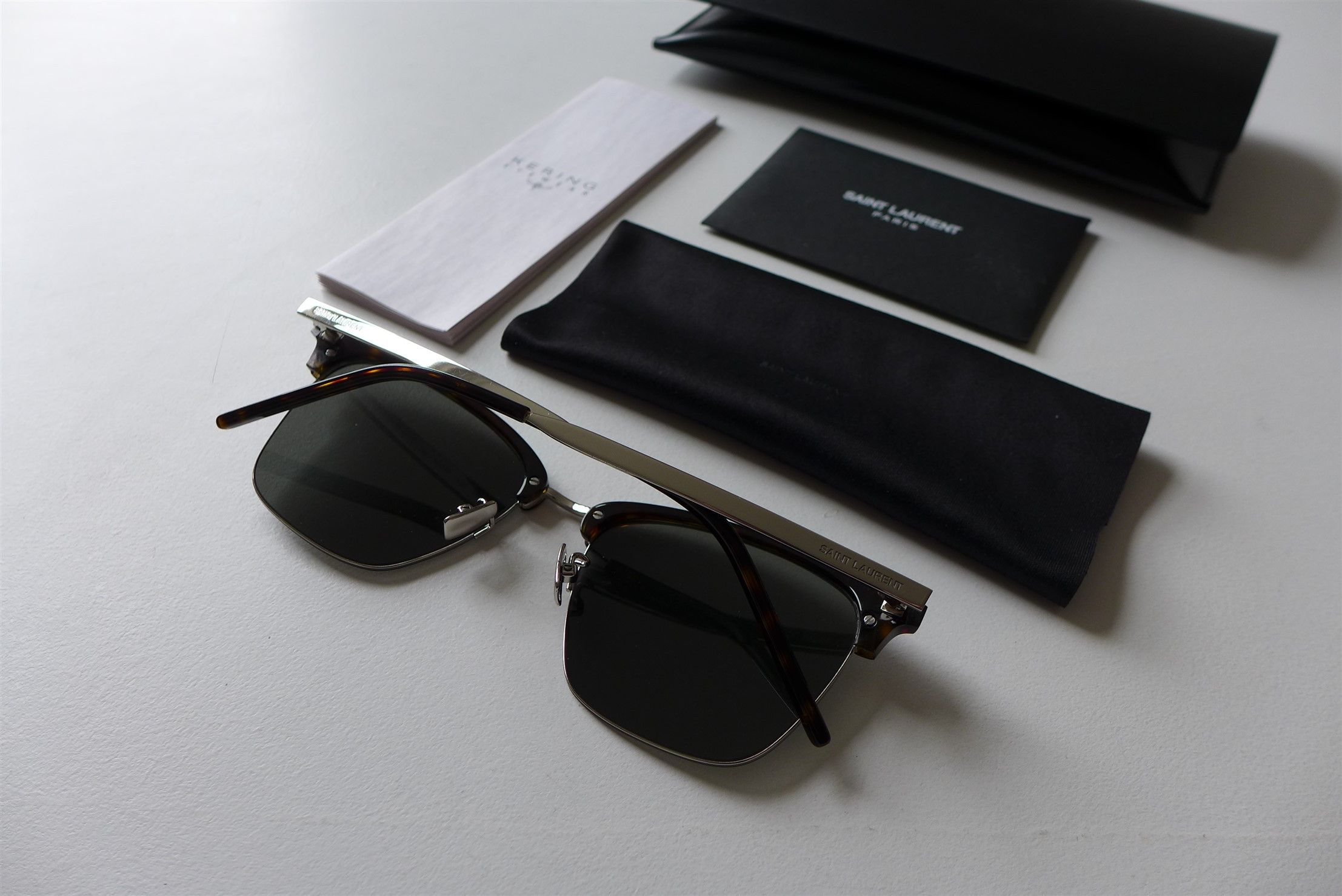 Saint Laurent Paris Saint Laurent SL 340 Half Rim Sunglasses - Tortoise Silver Size ONE SIZE - 5 Thumbnail