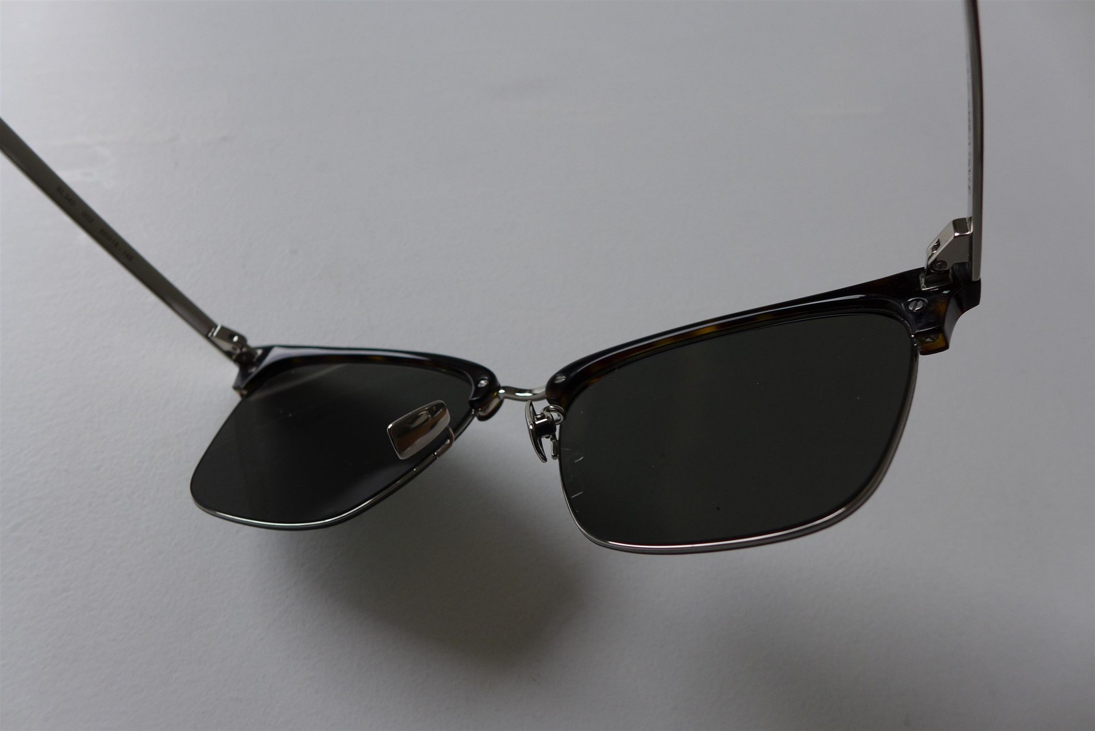 Saint Laurent Paris Saint Laurent SL 340 Half Rim Sunglasses - Tortoise Silver Size ONE SIZE - 9 Thumbnail