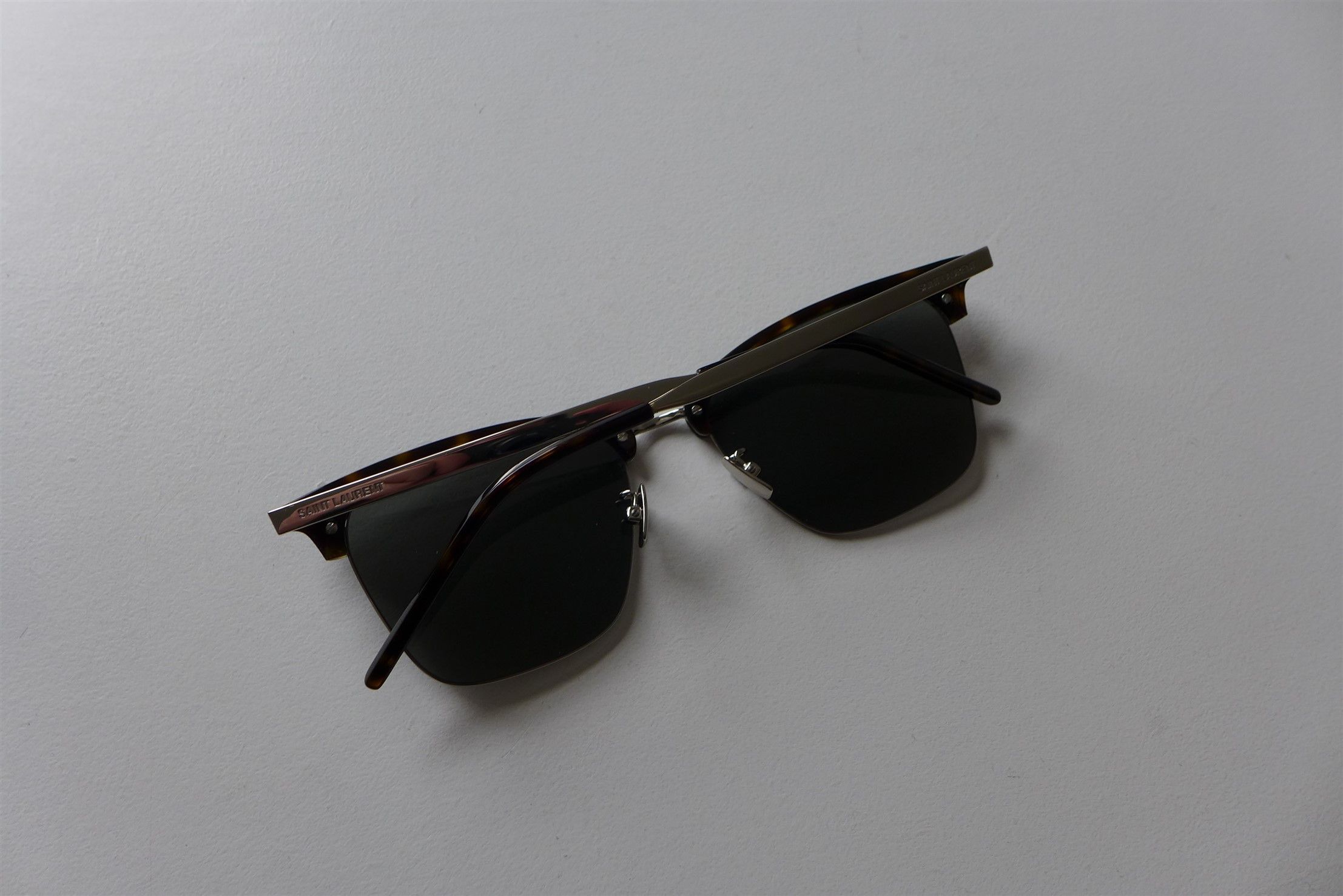 Saint Laurent Paris Saint Laurent SL 340 Half Rim Sunglasses - Tortoise Silver Size ONE SIZE - 6 Thumbnail