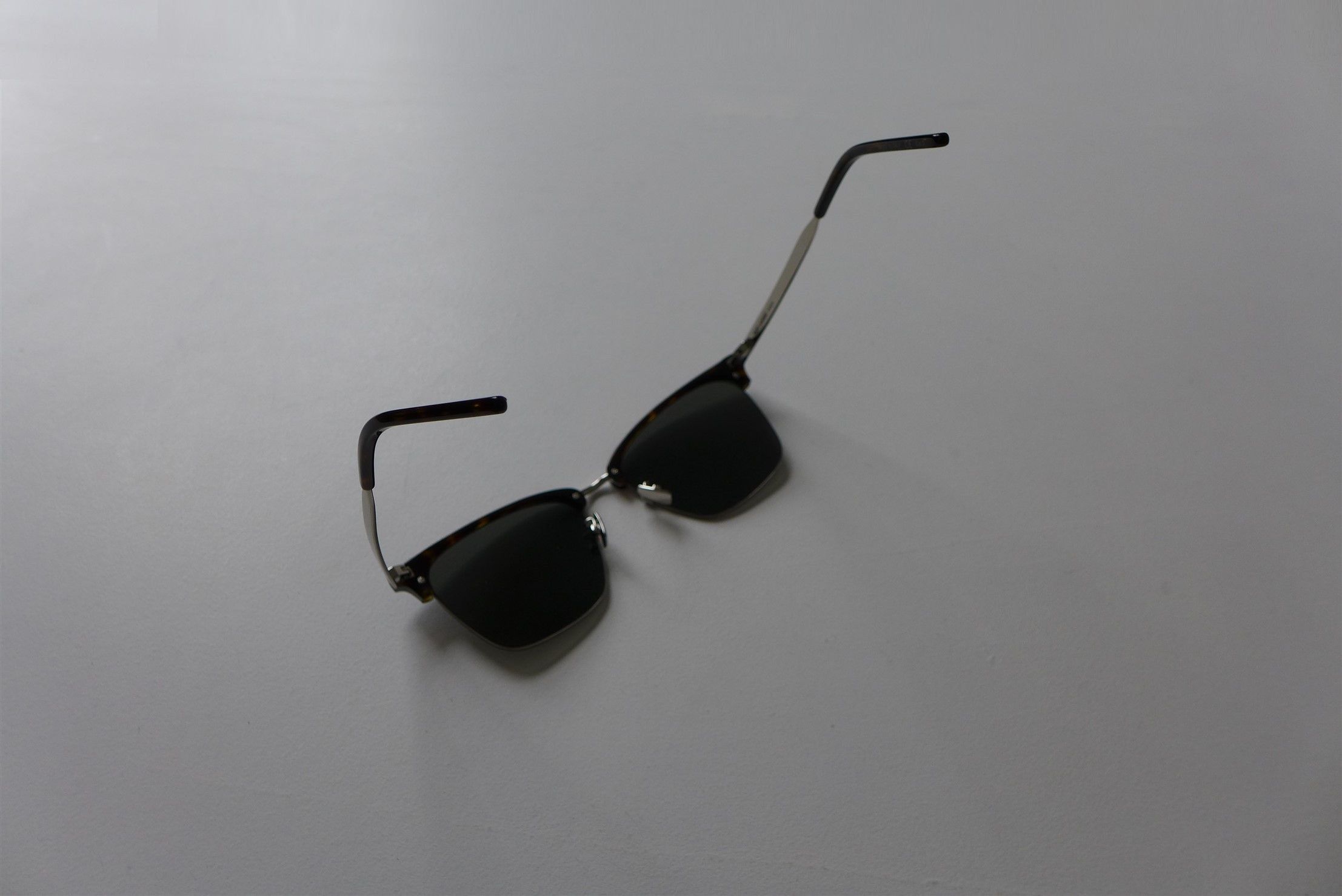 Saint Laurent Paris Saint Laurent SL 340 Half Rim Sunglasses - Tortoise Silver Size ONE SIZE - 8 Thumbnail