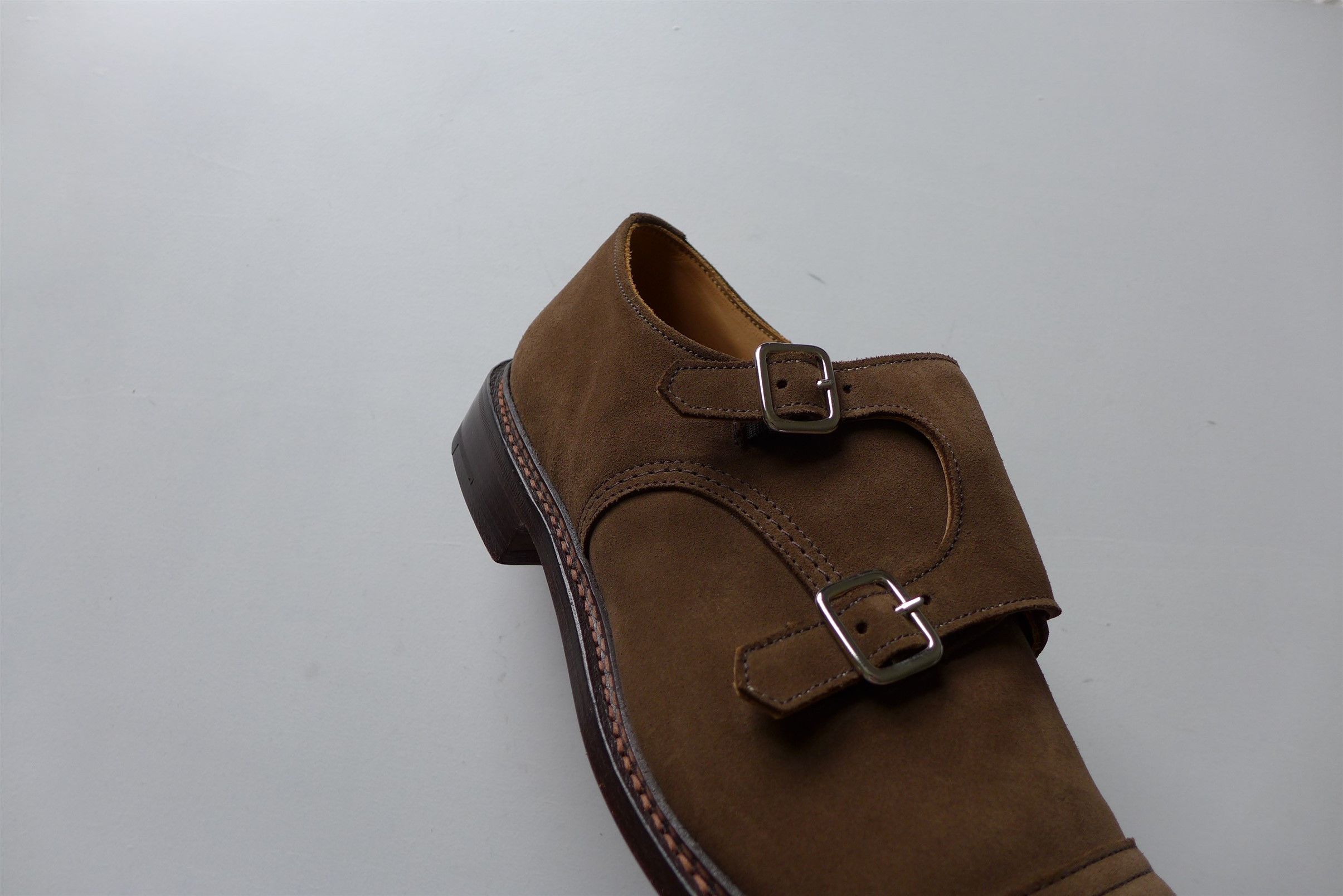 Tricker's Tricker's Rufus Monk Strap Shoes - Brown Castorino Suede Size US 11 / EU 44 - 10 Thumbnail