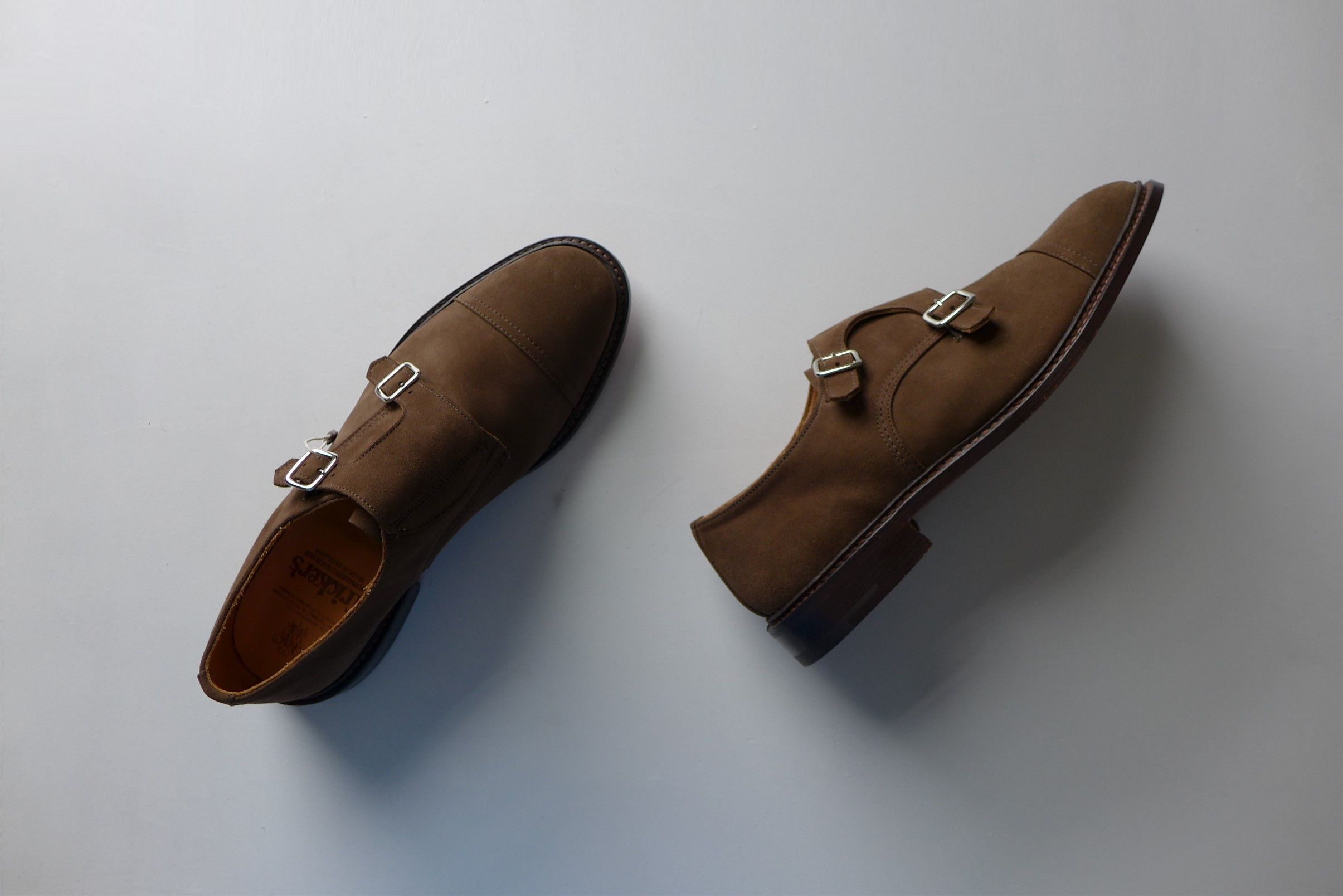 Tricker's Tricker's Rufus Monk Strap Shoes - Brown Castorino Suede Size US 11 / EU 44 - 9 Thumbnail
