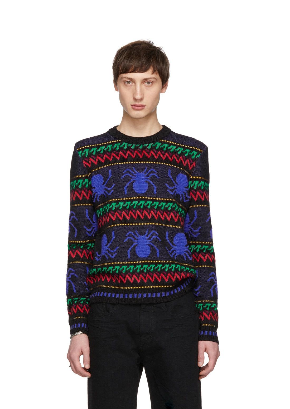 Saint Laurent Paris Saint Laurent Spider Jacquard Sweater Size US L / EU 52-54 / 3 - 4 Thumbnail