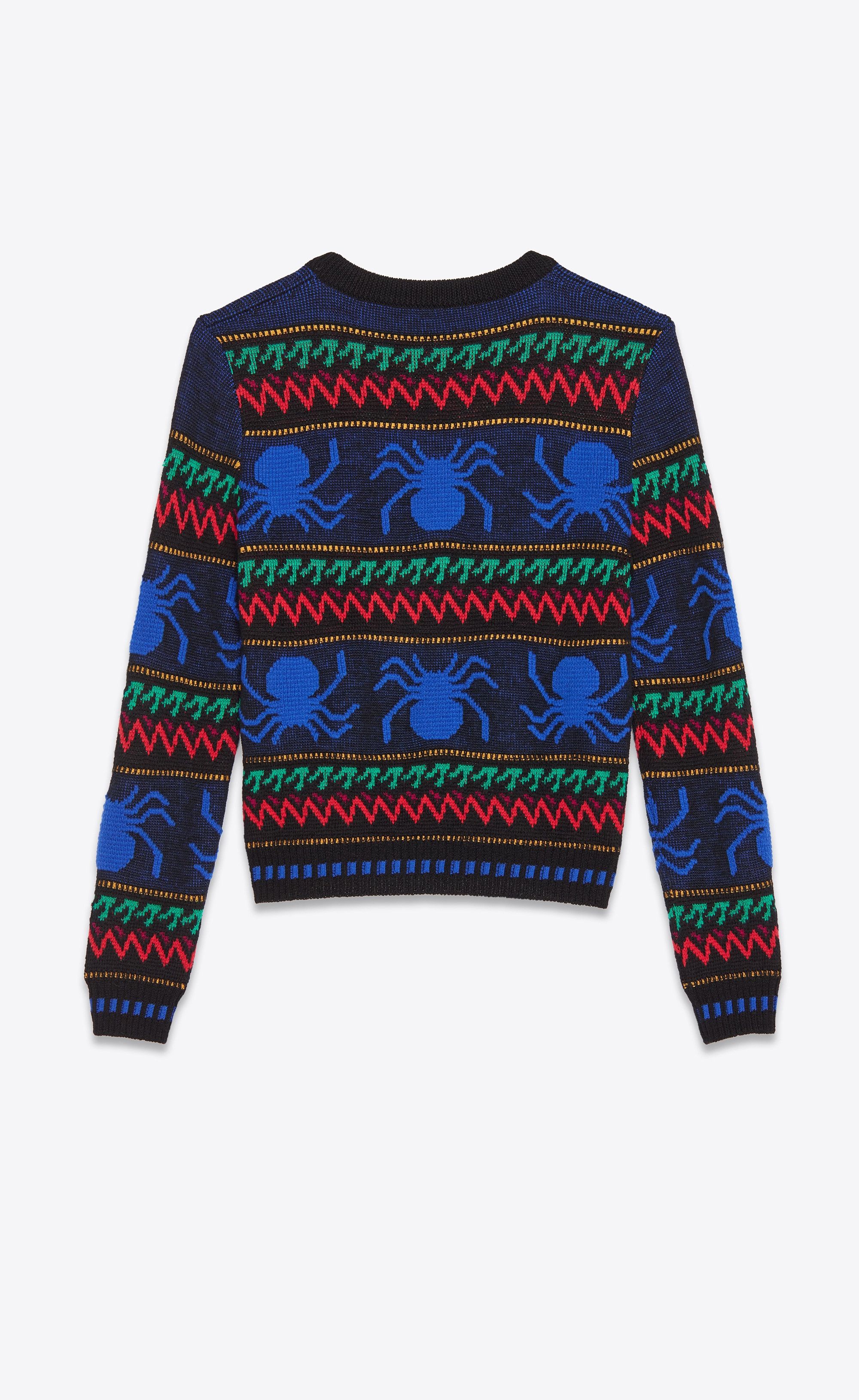 Saint Laurent Paris Saint Laurent Spider Jacquard Sweater Size US L / EU 52-54 / 3 - 3 Thumbnail