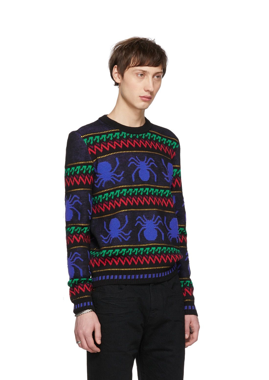 Saint Laurent Paris Saint Laurent Spider Jacquard Sweater Size US L / EU 52-54 / 3 - 5 Thumbnail