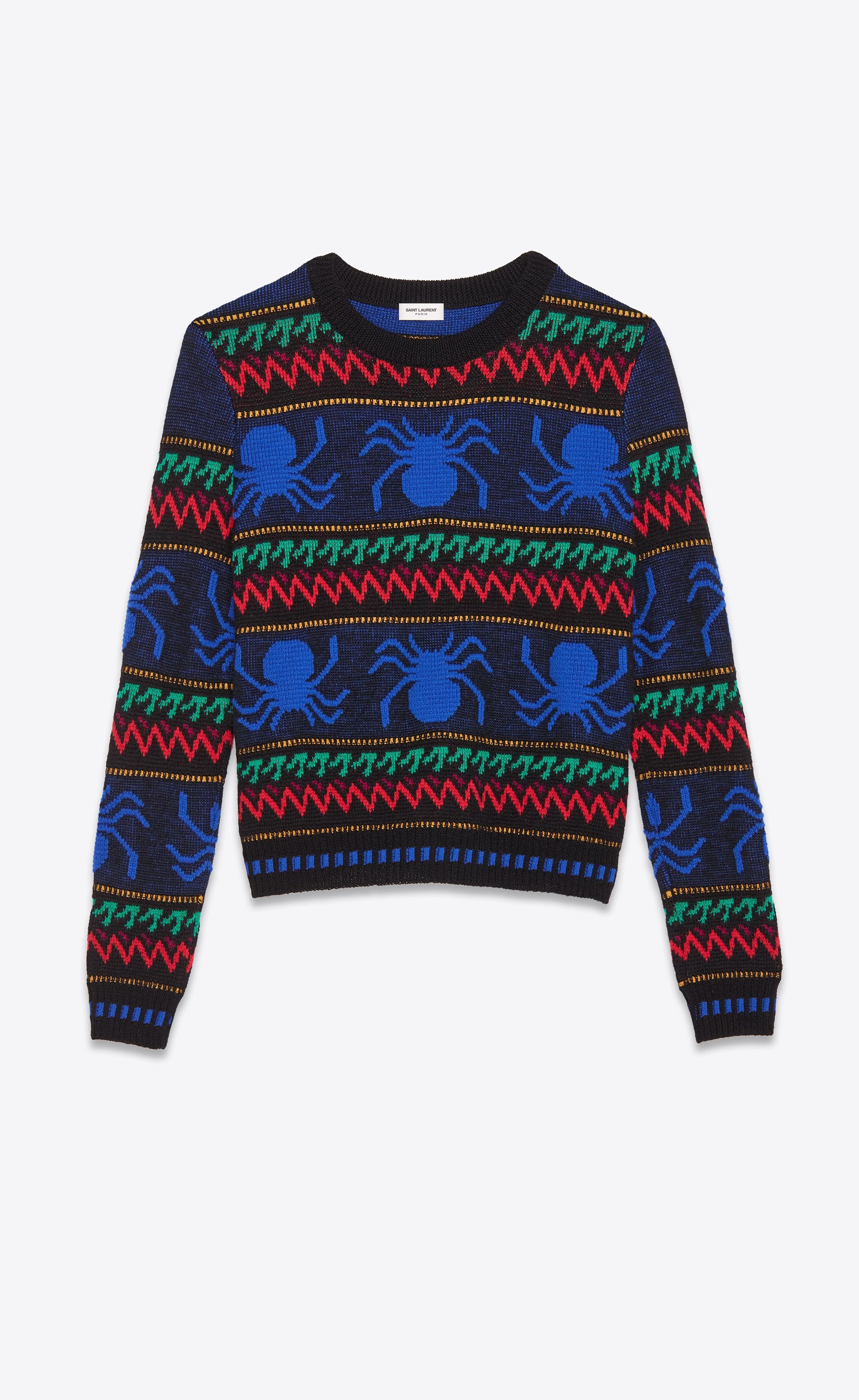 Saint Laurent Paris Saint Laurent Spider Jacquard Sweater Size US L / EU 52-54 / 3 - 2 Thumbnail