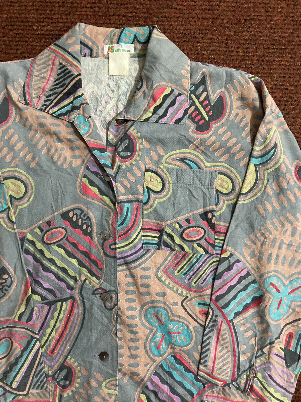 Issey Miyake Vintage Issey Sport Abstract Fish Painting Shirts Size M / US 6-8 / IT 42-44 - 3 Thumbnail