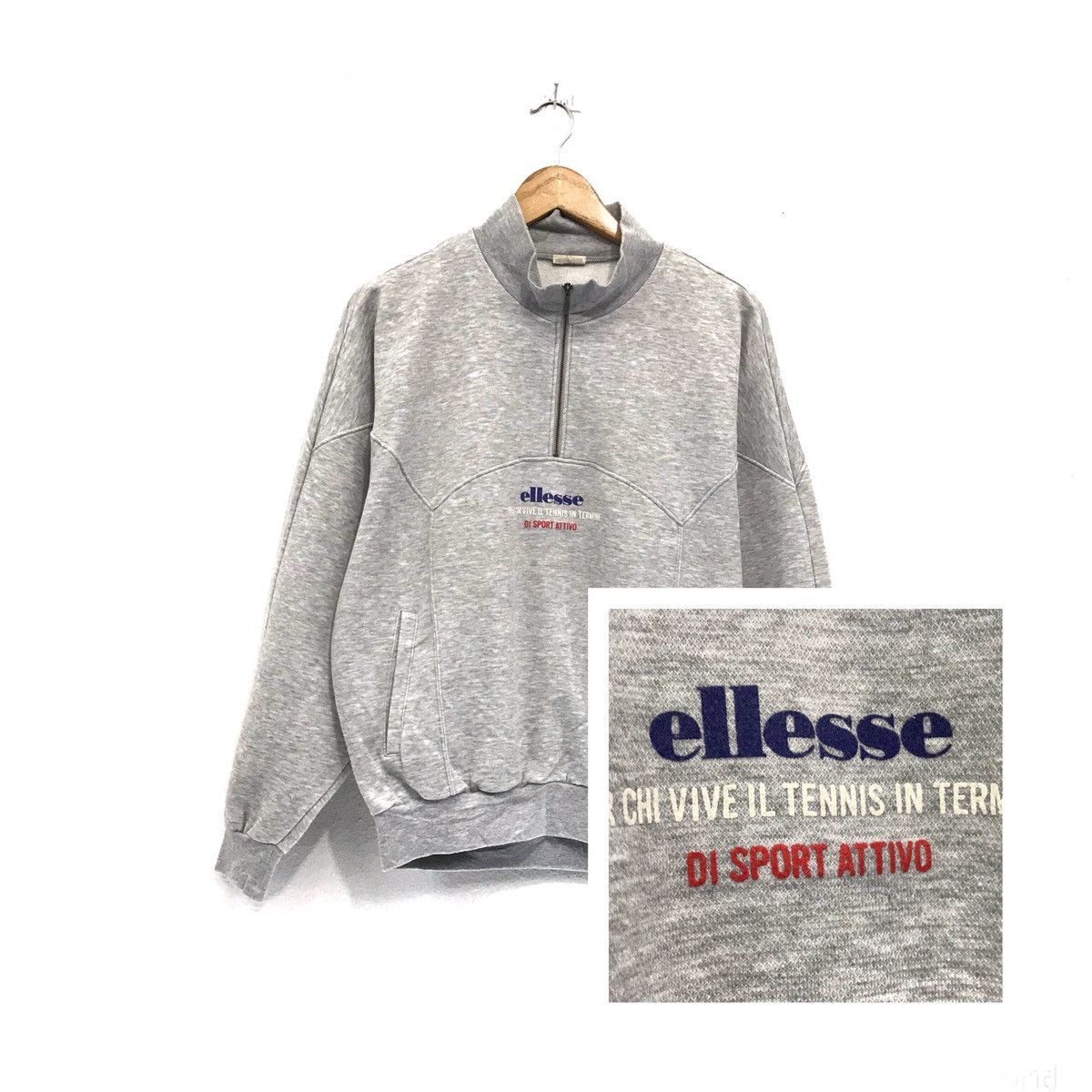 Ellesse × Japanese Brand × Vintage ELLESSE Sweatshirt Half Zip Embroidery BigLogo Size US M / EU 48-50 / 2 - 1 Thumbnail