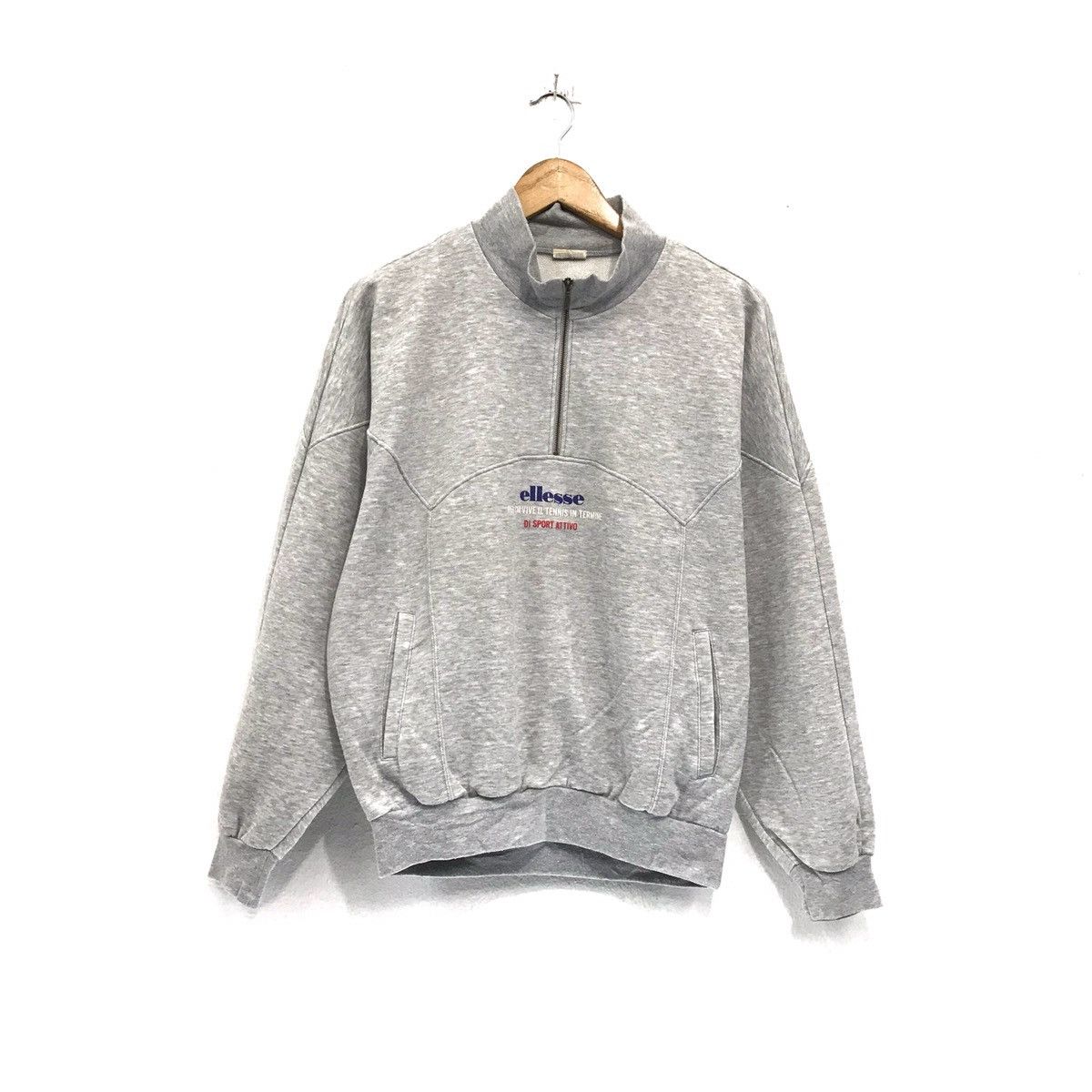 Ellesse × Japanese Brand × Vintage ELLESSE Sweatshirt Half Zip Embroidery BigLogo Size US M / EU 48-50 / 2 - 2 Thumbnail