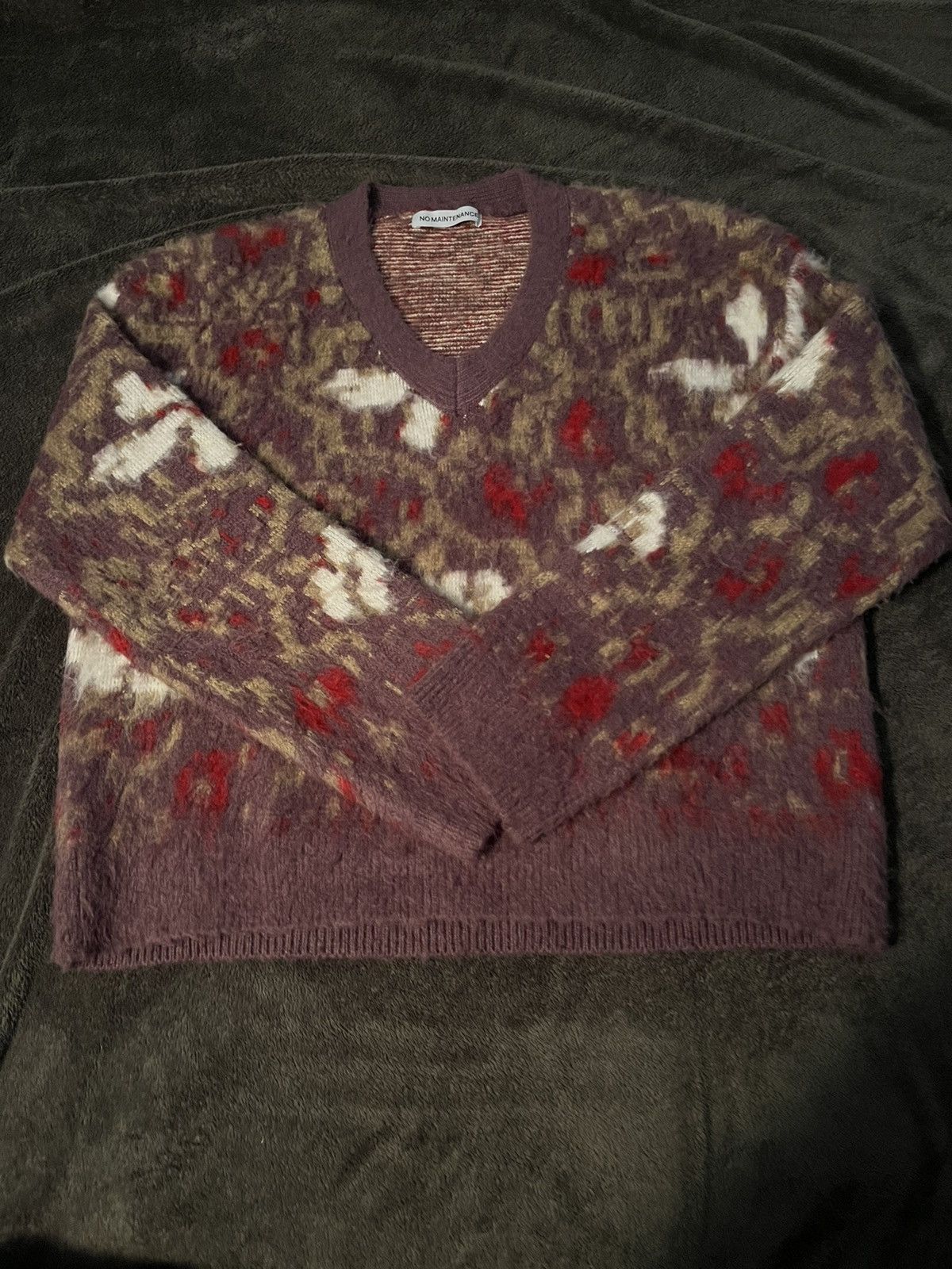 image of No Maintenance Purple Mohair Sweater, Men's (Size Medium)