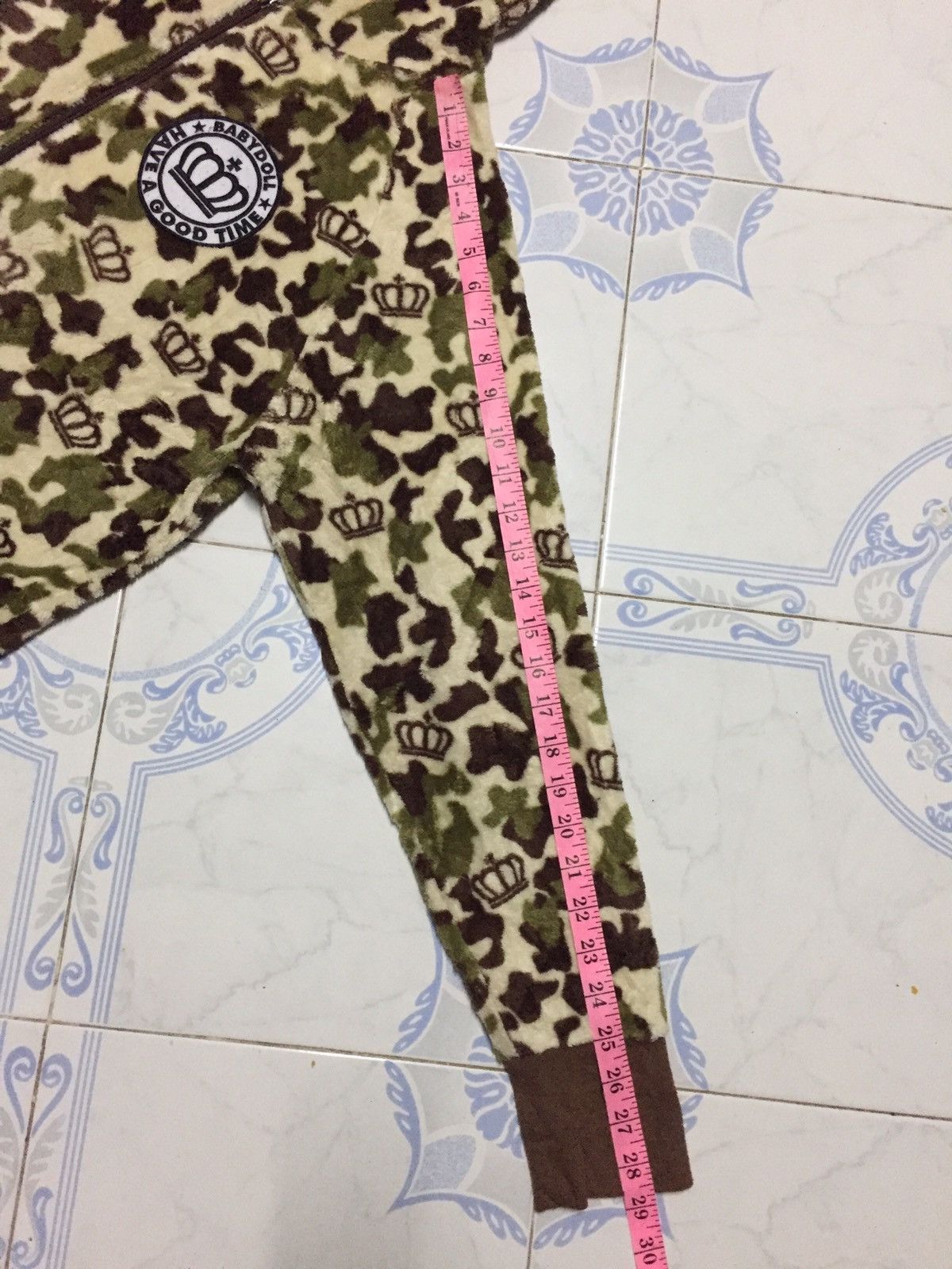 Japanese Brand FullPrint Babydoll Military Camo Fleece Hoodie Jacket Size US L / EU 52-54 / 3 - 20 Thumbnail