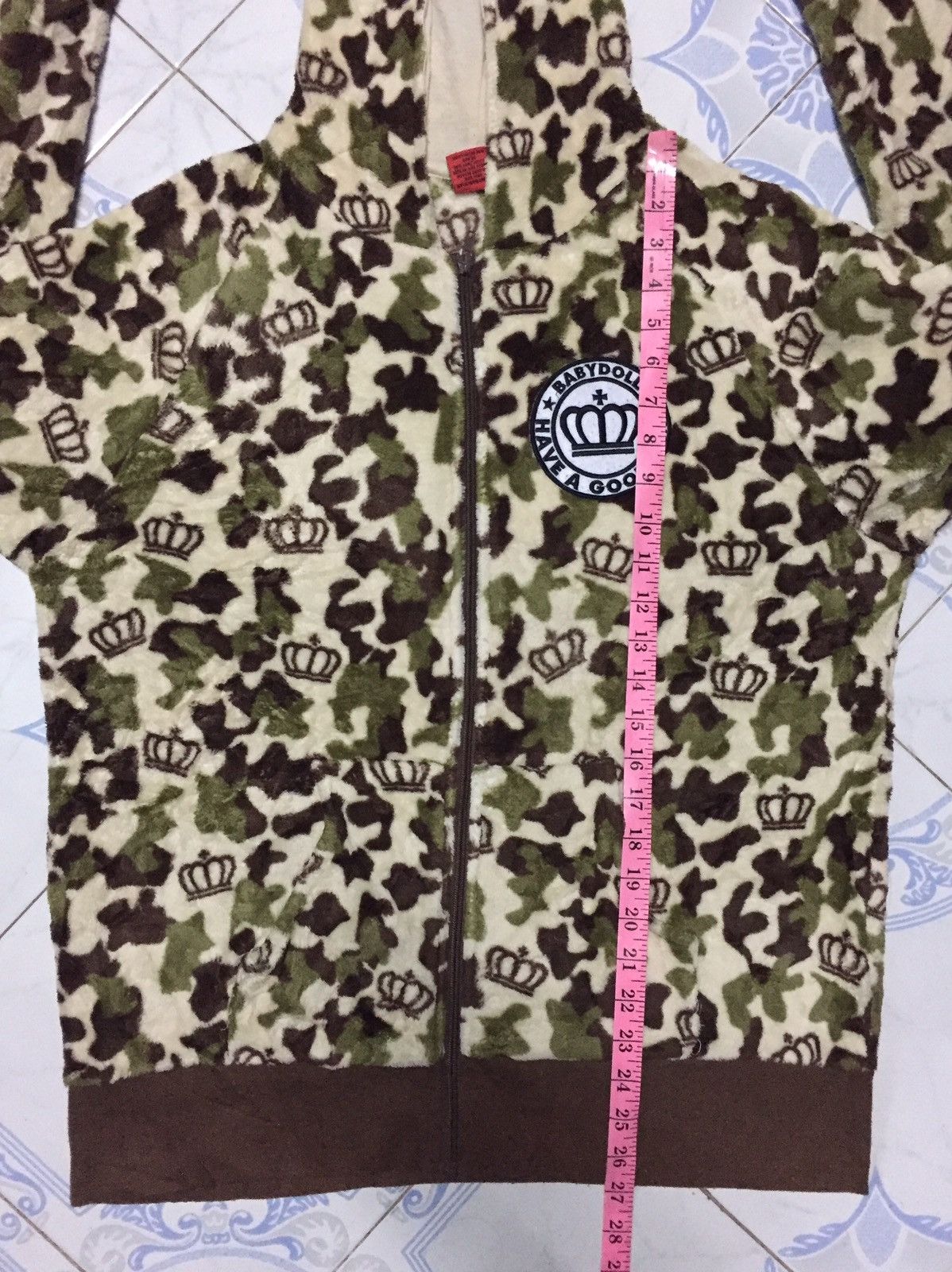 Japanese Brand FullPrint Babydoll Military Camo Fleece Hoodie Jacket Size US L / EU 52-54 / 3 - 19 Thumbnail